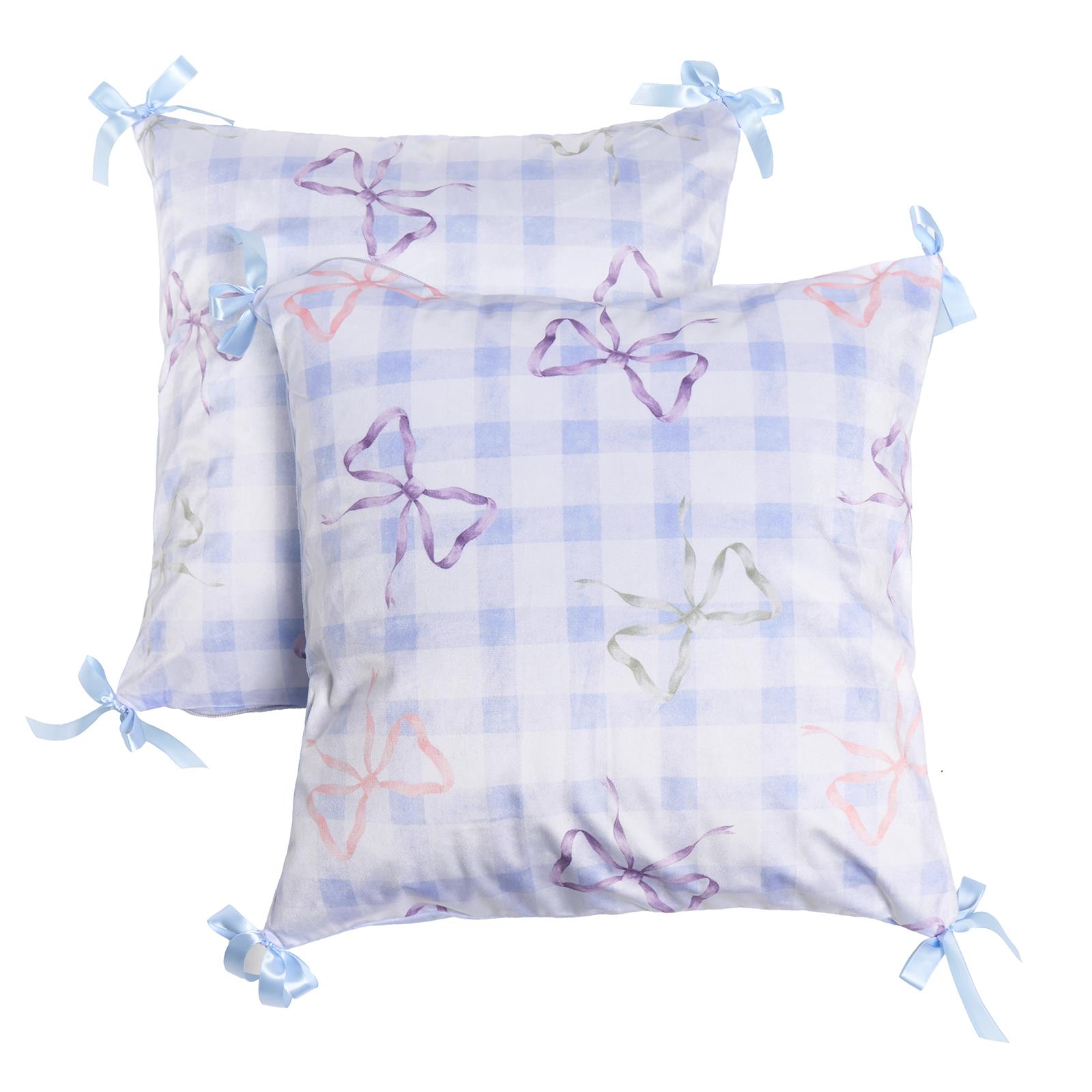 OHS Bows Cushion Covers Matte Velvet Living Room Square Pillowcases Home Decor