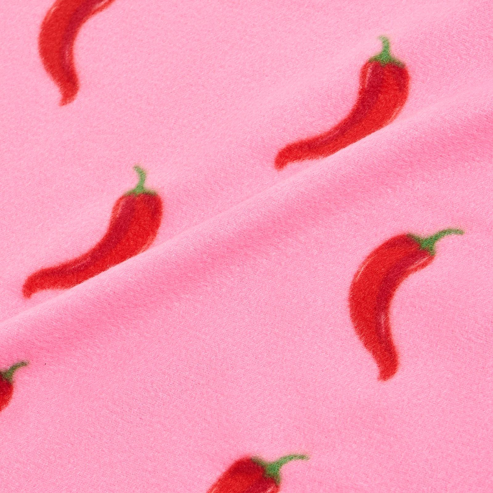 OHS Chilli Print Throw Soft Blanket Polar Fleece Lightweight Bedspread