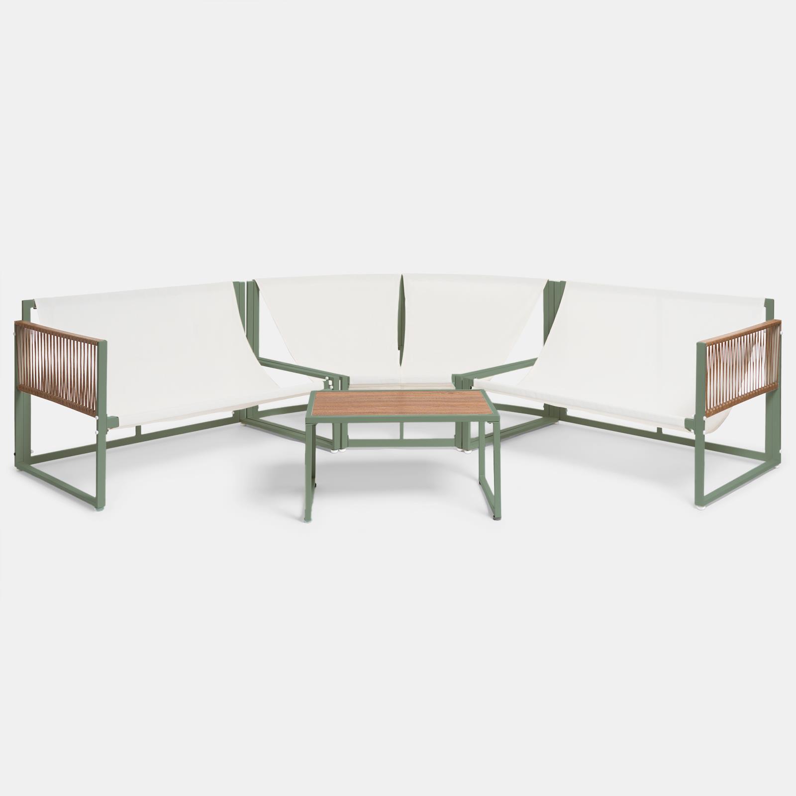 OHS Santorini Corner Sofa Table Set 5 Seater Garden Outdoor Patio Couch