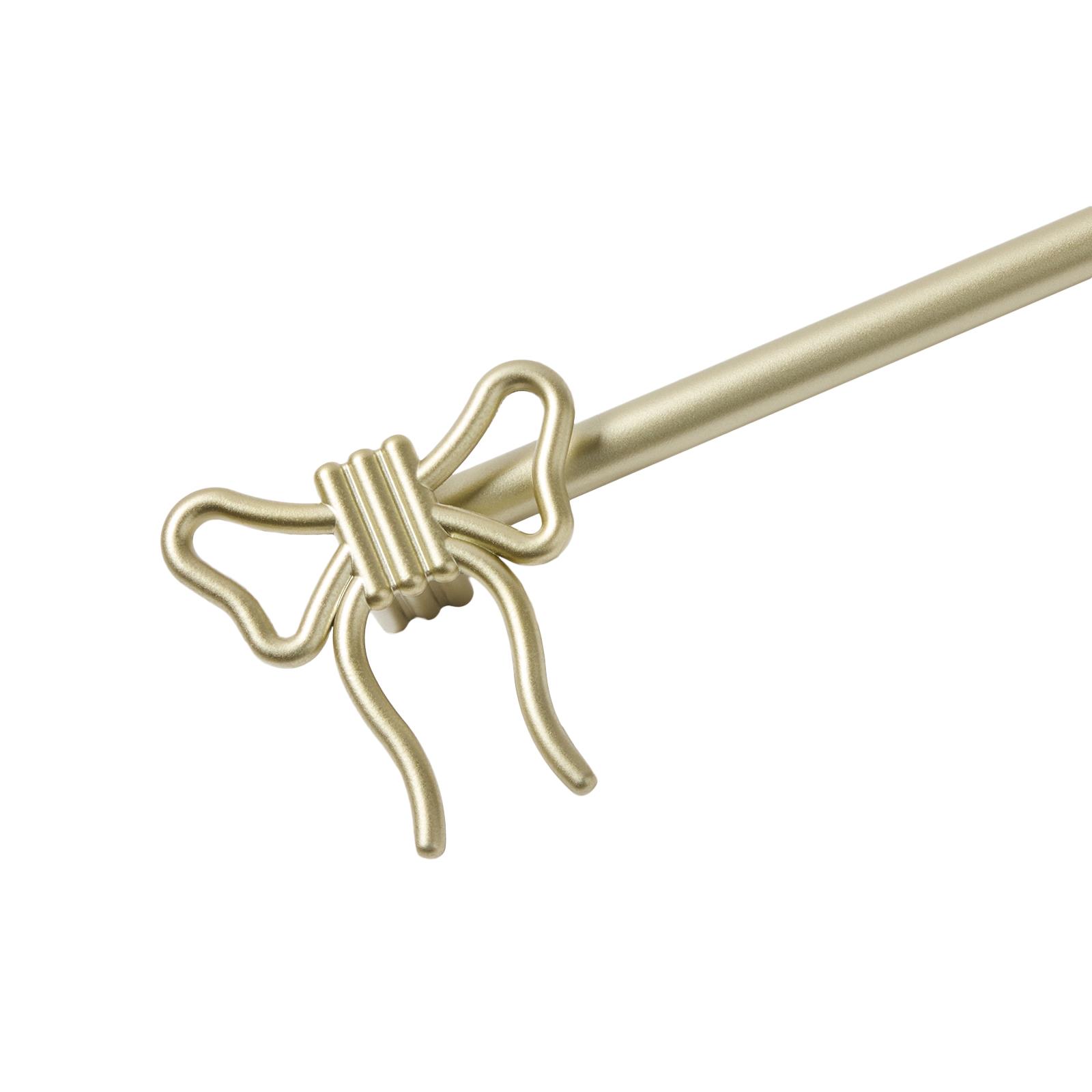 OHS Bow Curtain Pole Extendable 70-220cm Metal 16mm Finnials Decor