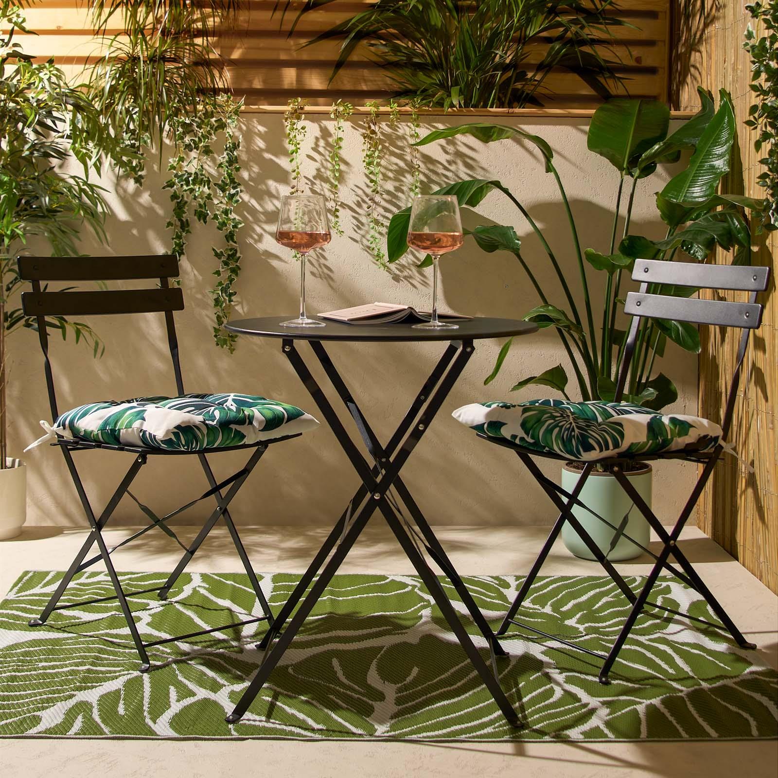 Outdoor Garden Furniture Patio Balcony Bistro Set Metal Table Chair Folding 3 PC - Picture 3 of 31