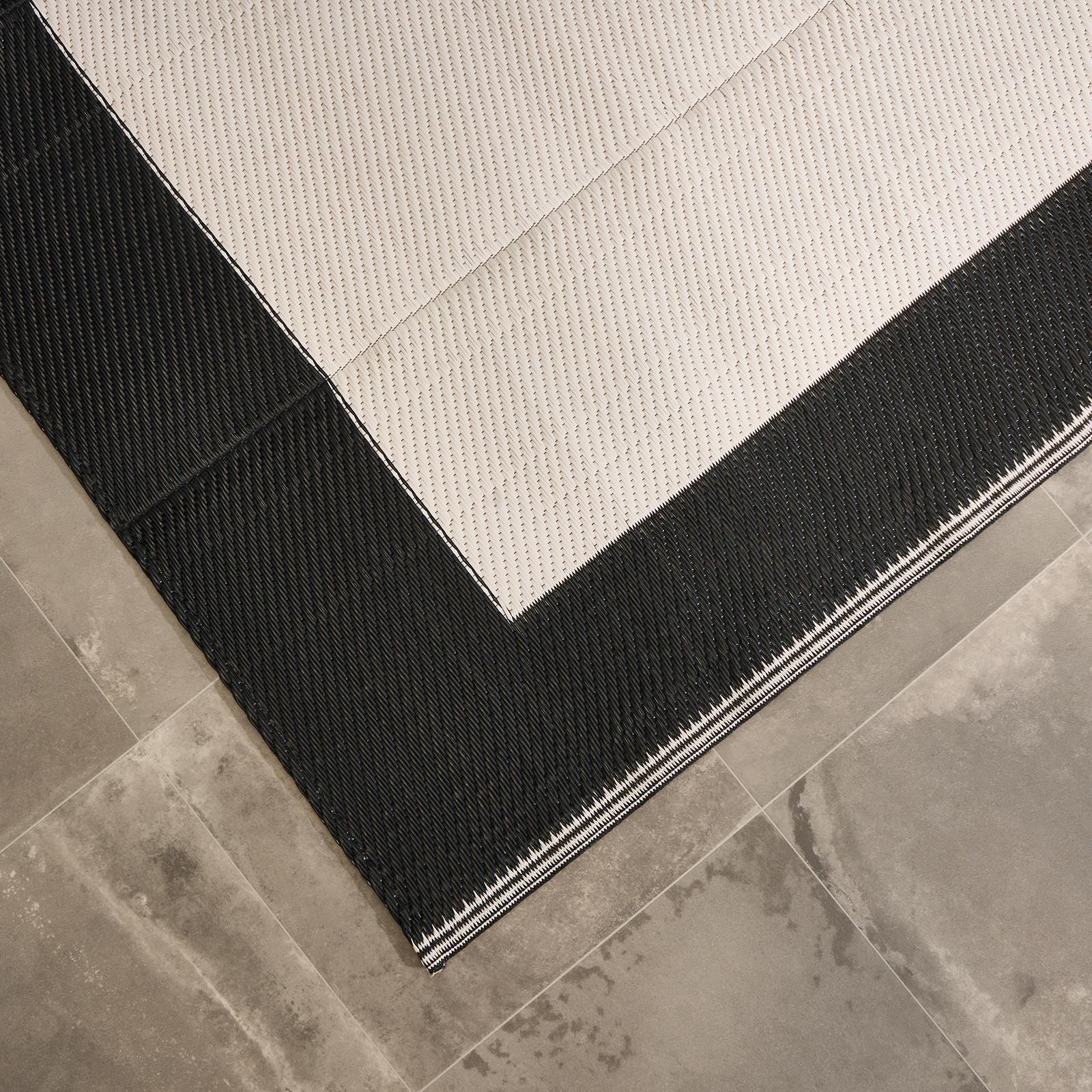 OHS Contrast Border Garden Rug Outdoor Waterproof Area Mat Patio Decor