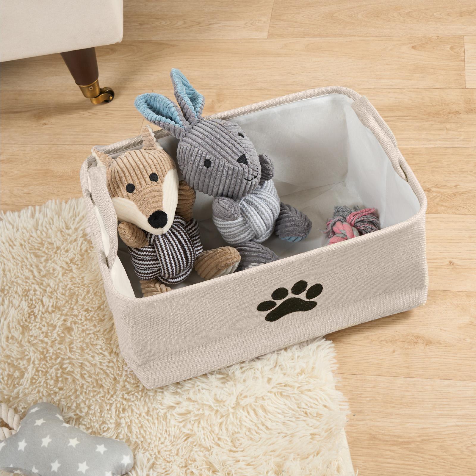 Pet Storage Basket Dog Toy Box Bin Handles Collapsible New Puppy Essentials Gift