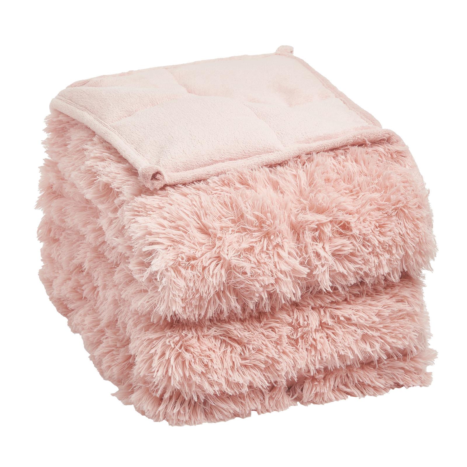 OHS Fluffy Fleece Weighted Blanket Sensory Adult Sleep Anxiety Soft Throw