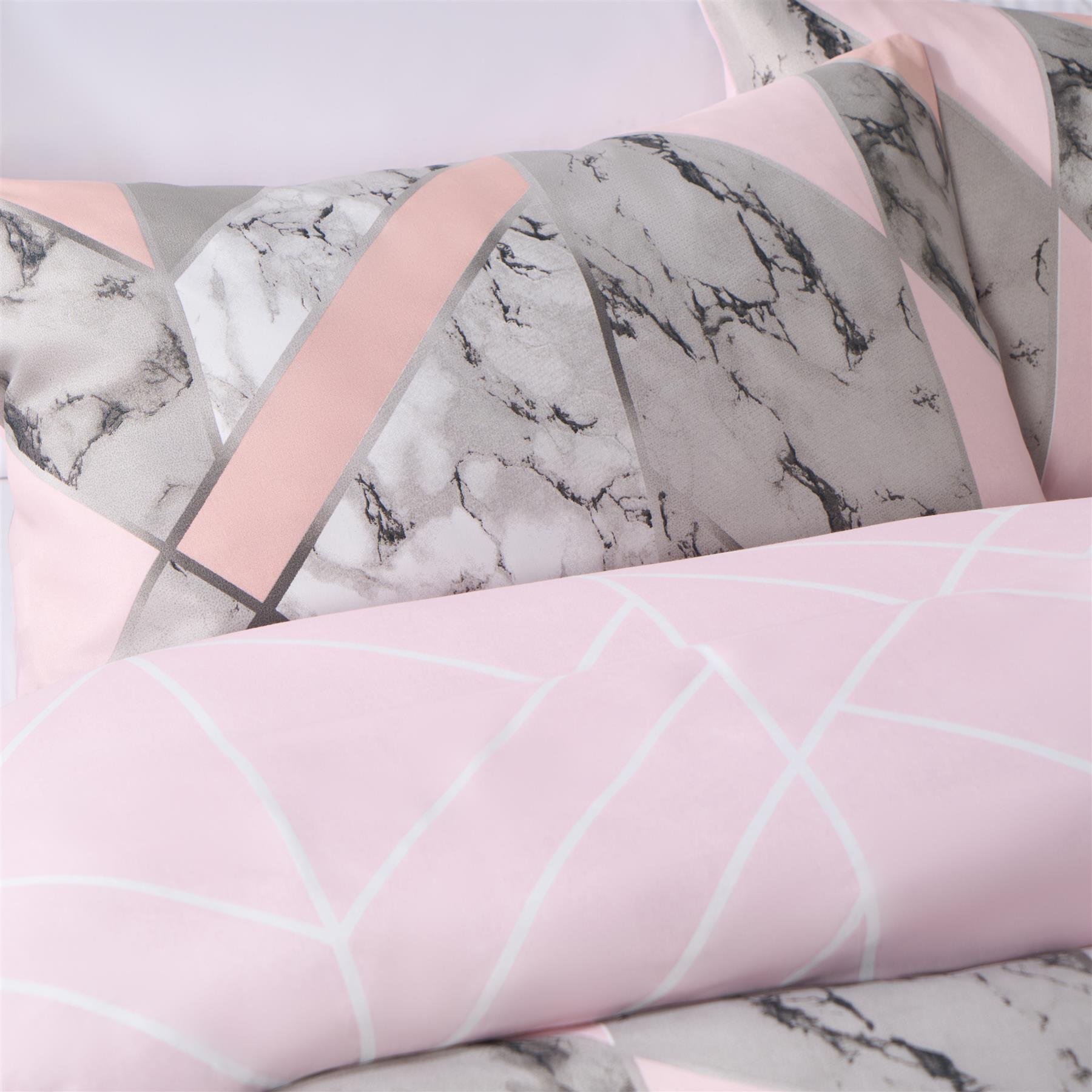 OHS Marble Reversible Duvet Cover Pillowcases Bedding Set Double King