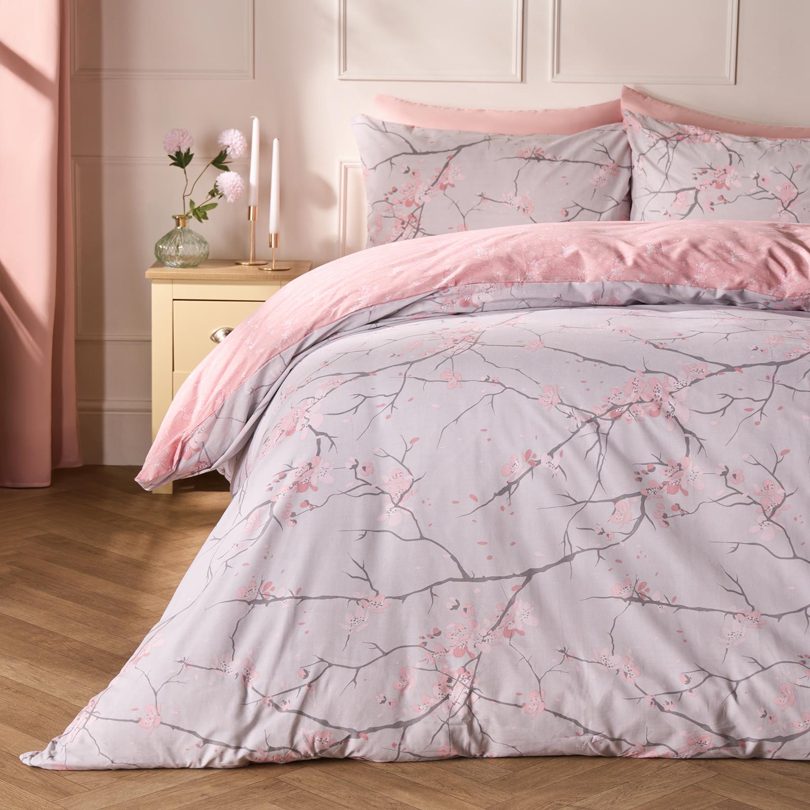 OHS Spring Blossoms Duvet Cover with Pillowcases Bedding Set Blush Ochre