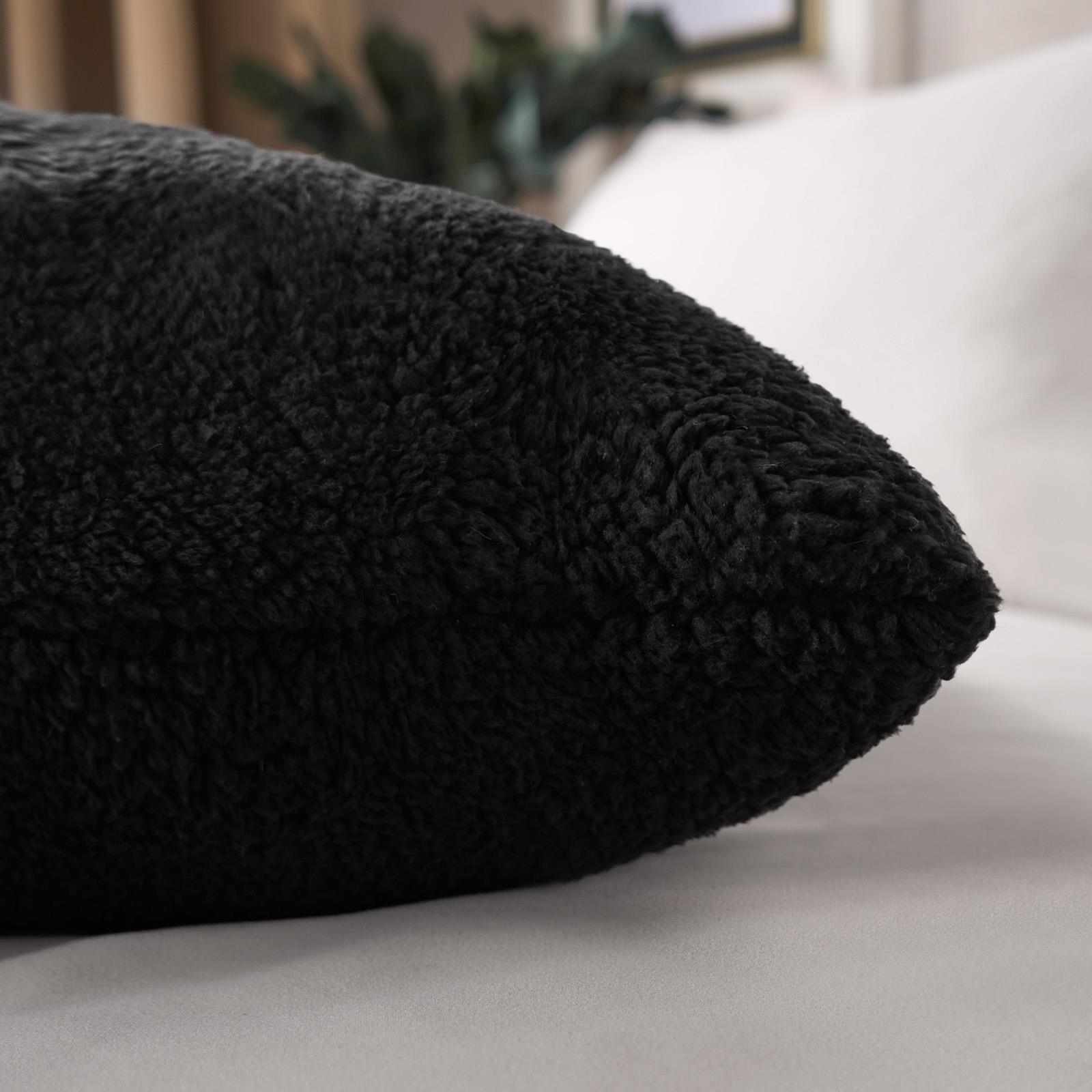 OHS Long Bolster Pillow Teddy Fleece Body Neck Pregnancy Support Cushion