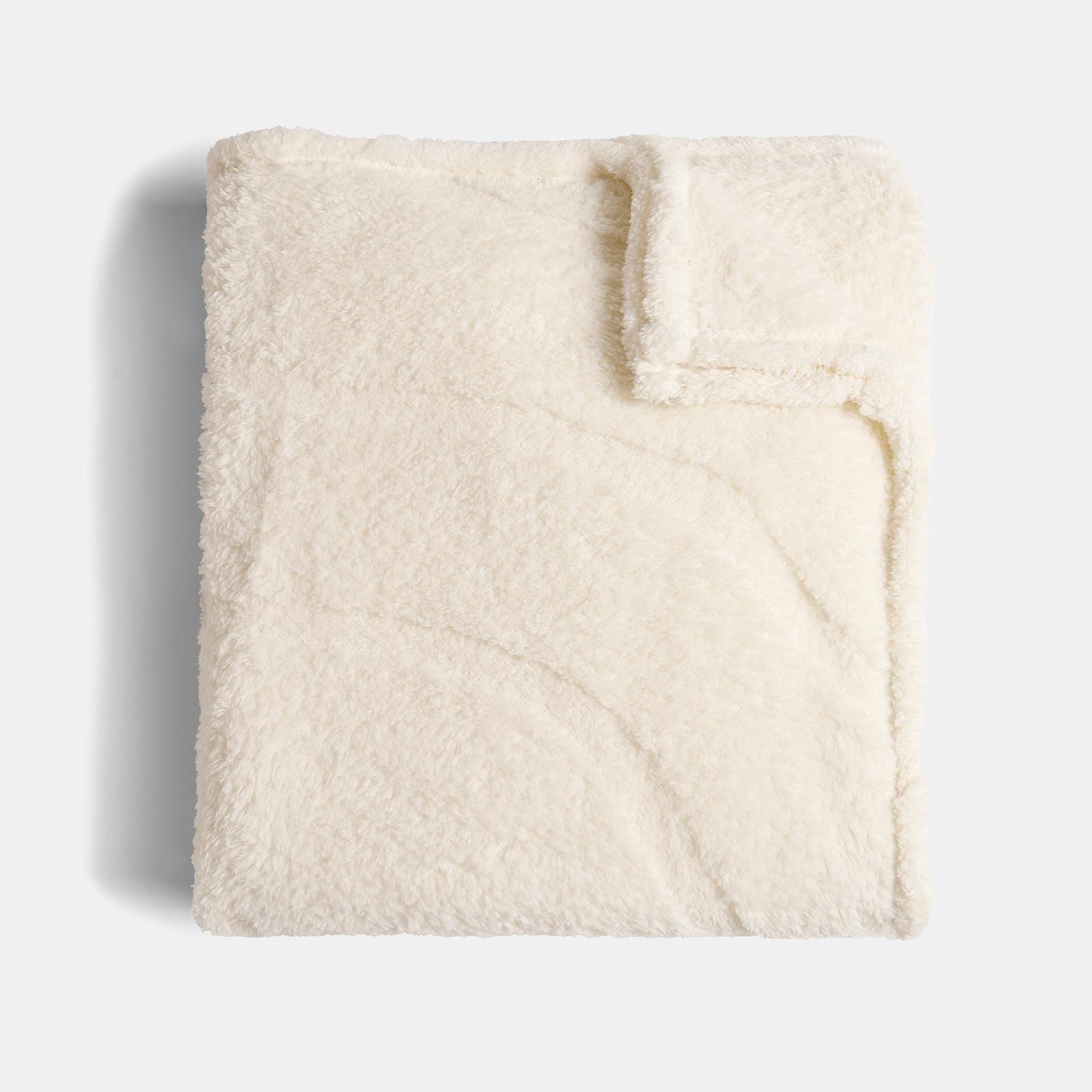 OHS Tufted Contour Throw Teddy Fleece Blanket Winter Soft Warm Bedspread