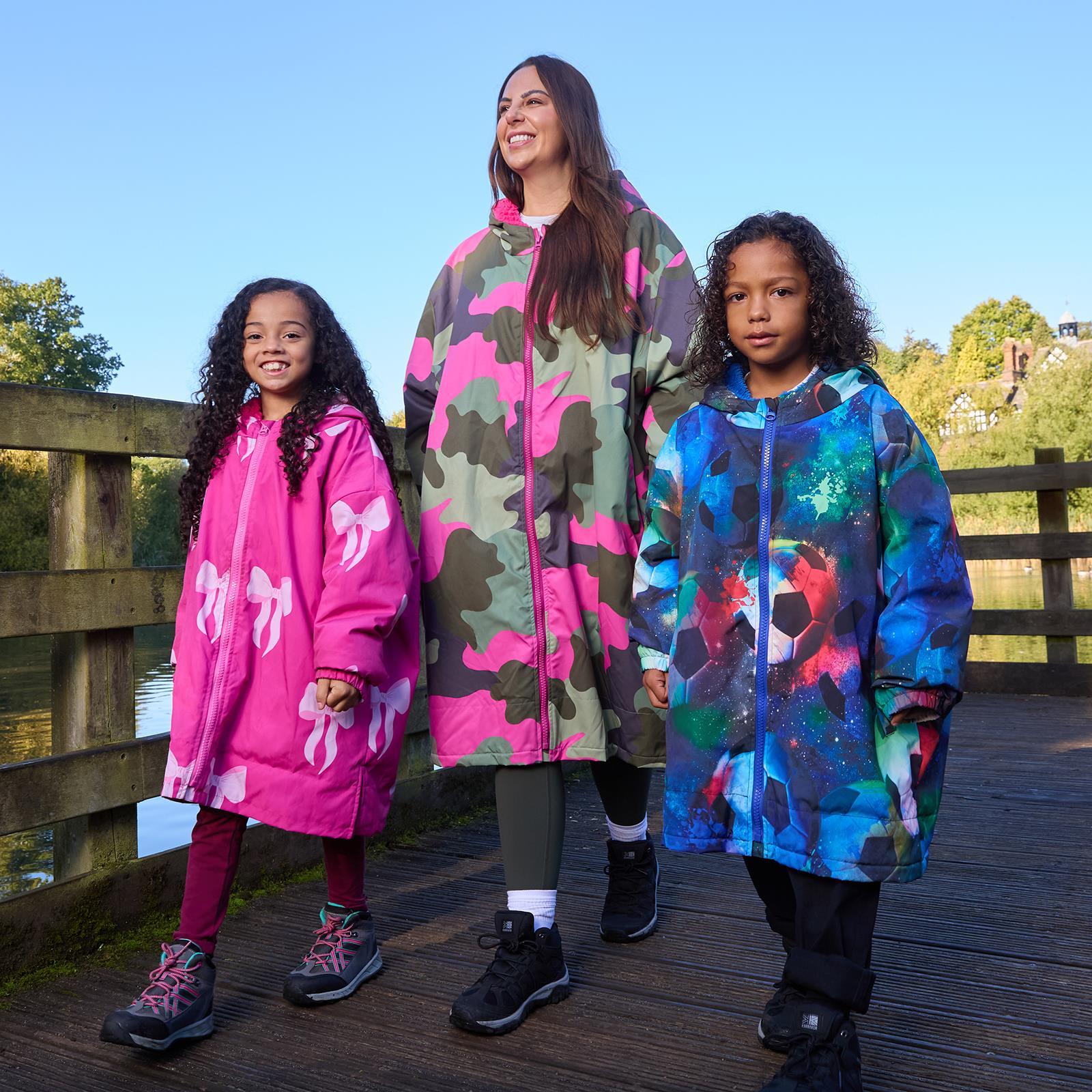 OHS Drying Changing Robe Sherpa Lined Water Resistant Oversize Coat Adults Kids