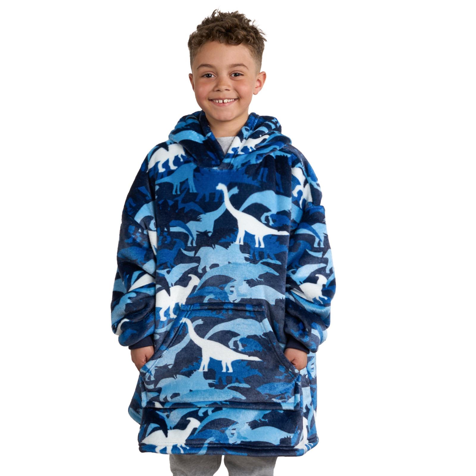 Kids Hoodie Blanket Oversized Sherpa Fleece Jumper Sweatshirt Soft Warm Throw - Picture 80 of 169