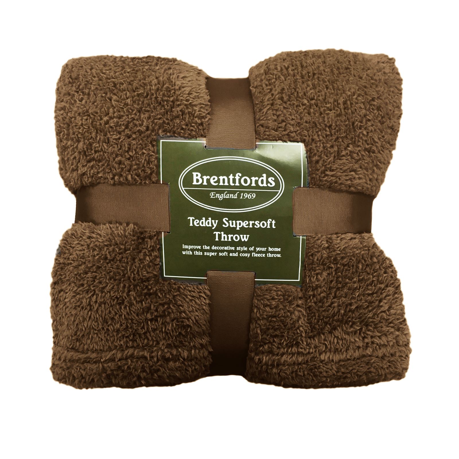 Brentfords Teddy Fleece Bear Blanket Large Throw Over Bed Plush Soft