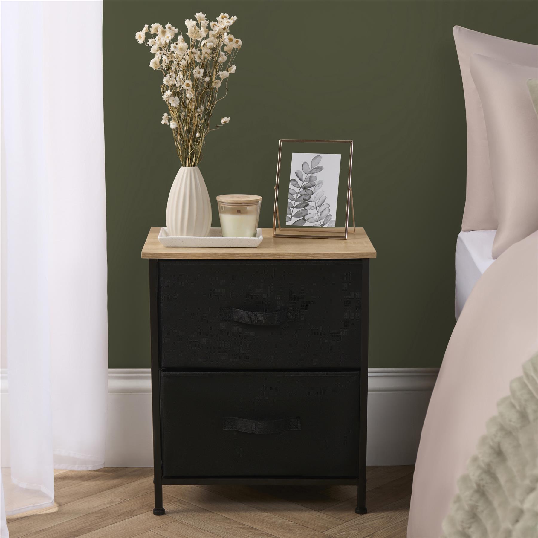 Fabric Cabinet Bedside 2/3/4 Drawers Storage Unit Clothes Shoes Home Organiser - Picture 11 of 94
