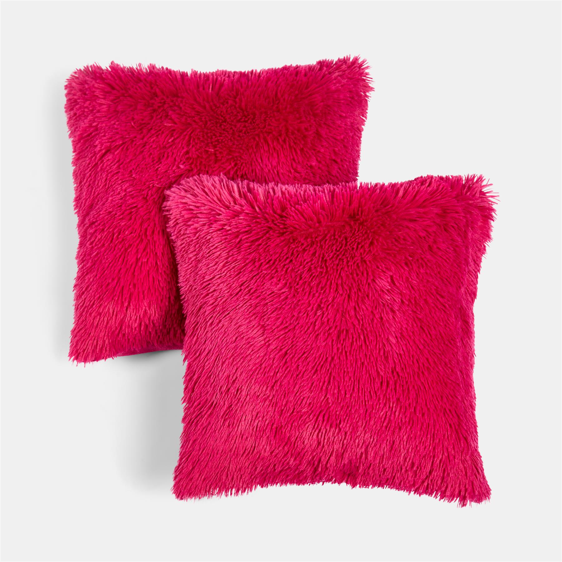 OHS Fluffy Cushion Covers 2 Pack Soft Fleece Square Pillowcases Home Decor