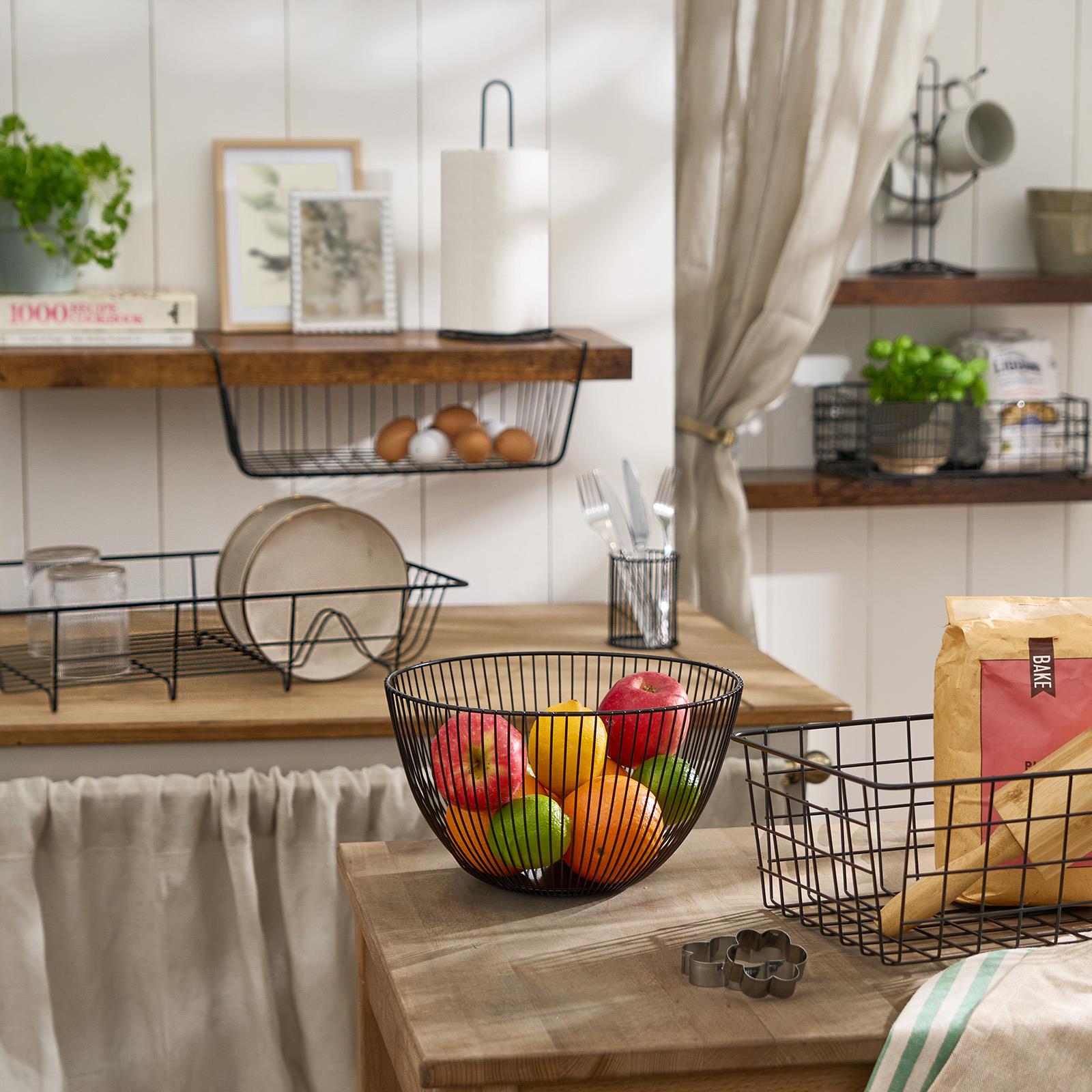 Cutlery Holder Wire Storage Kitchen Organiser Tidy Space Saving Solution Modern