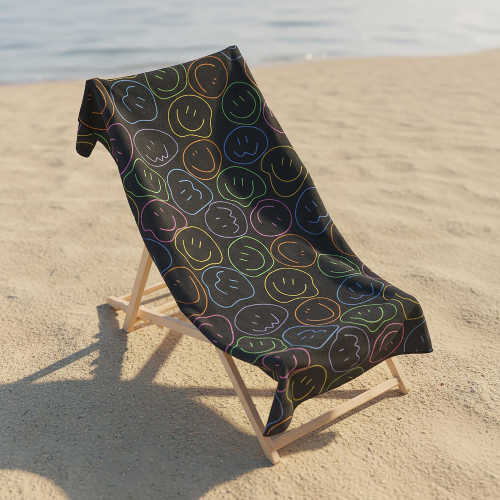 OHS Print Beach Towel Microfibre Quick Dry Bath Holiday Gym Travel Sport