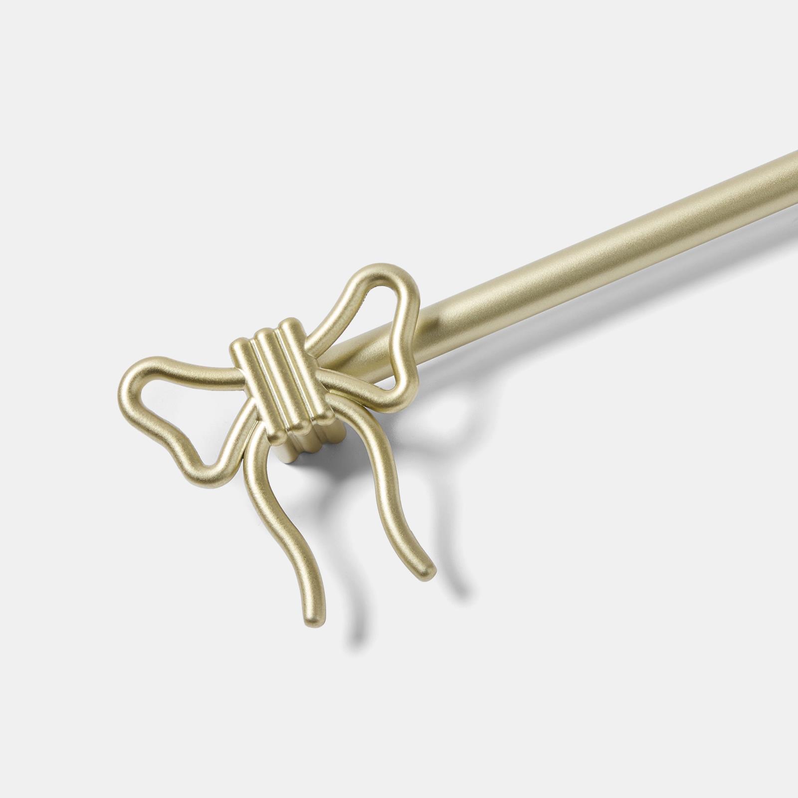OHS Bow Curtain Pole Extendable 70-220cm Metal 16mm Finnials Decor