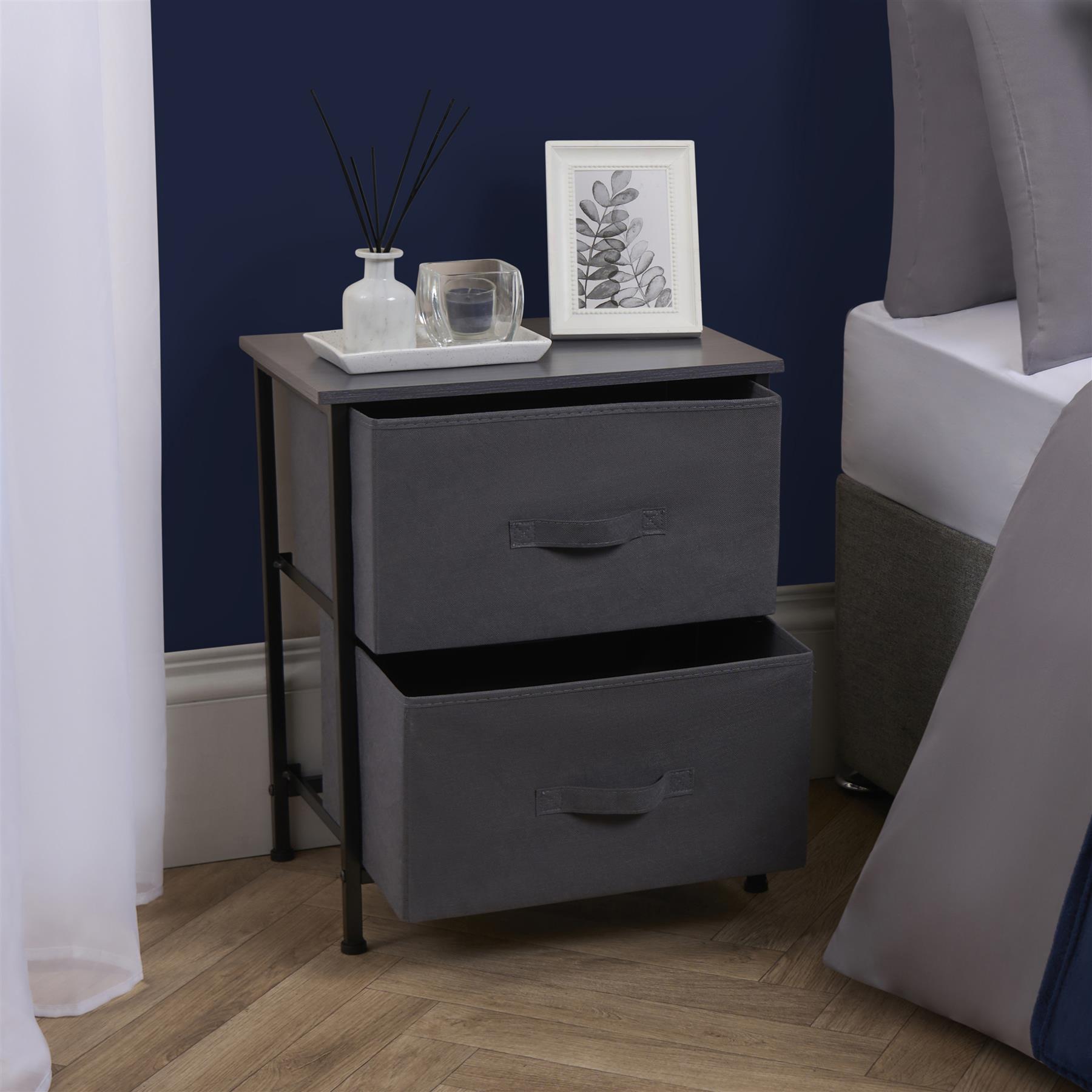Fabric Cabinet Bedside 2/3/4 Drawers Storage Unit Clothes Shoes Home Organiser - Picture 25 of 94