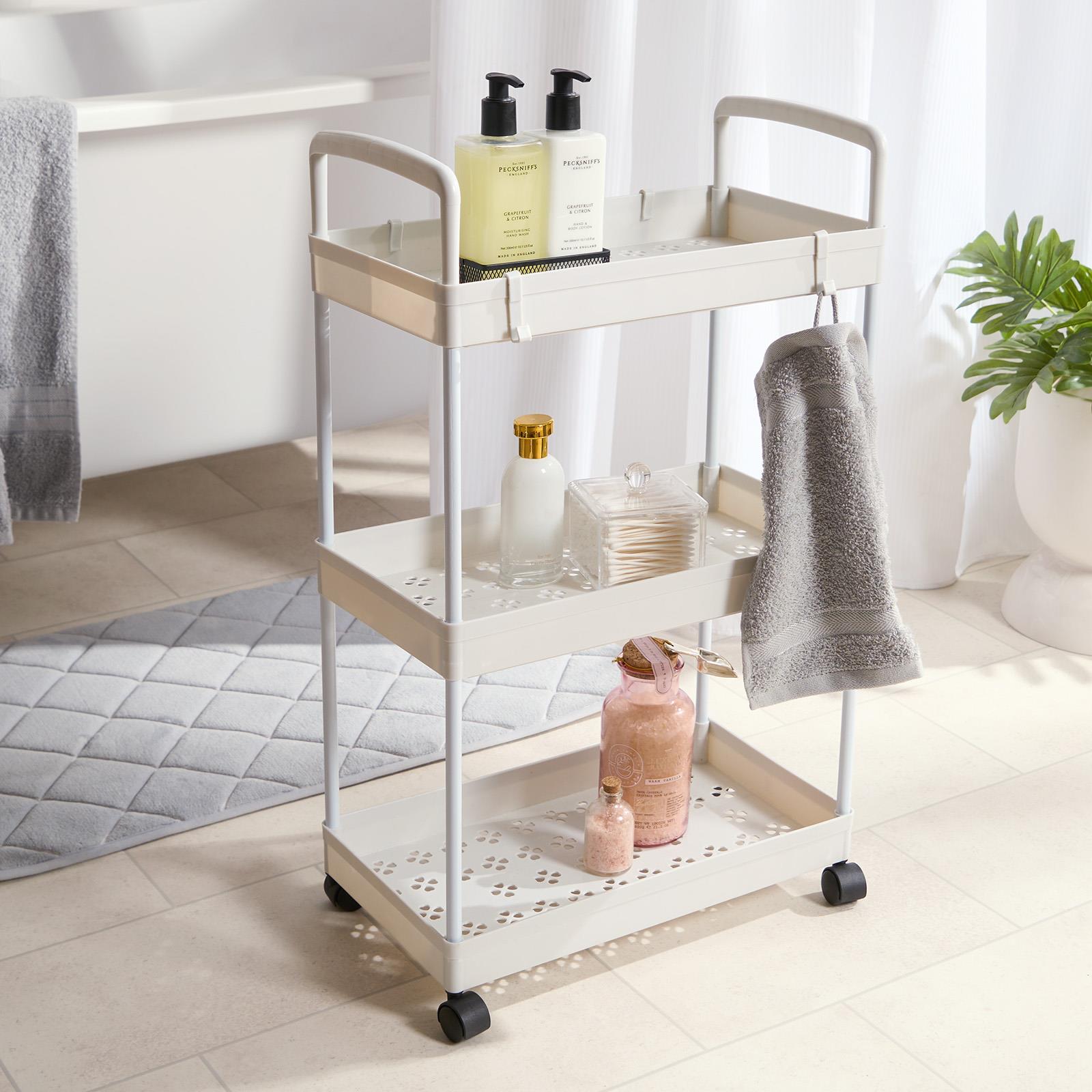 OHS Trolley Cart 3 Tier Roll Bathroom Storage Portable Kitchen Home Organiser