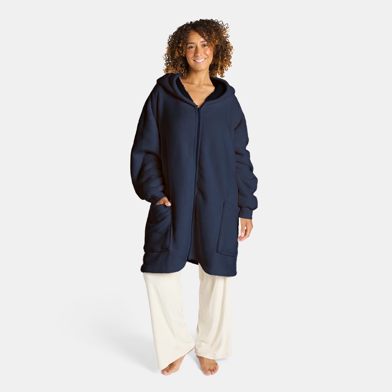OHS Zip Up Hoodie Blanket Oversized Sherpa Fleece Thermal Sweatshirt Jumper