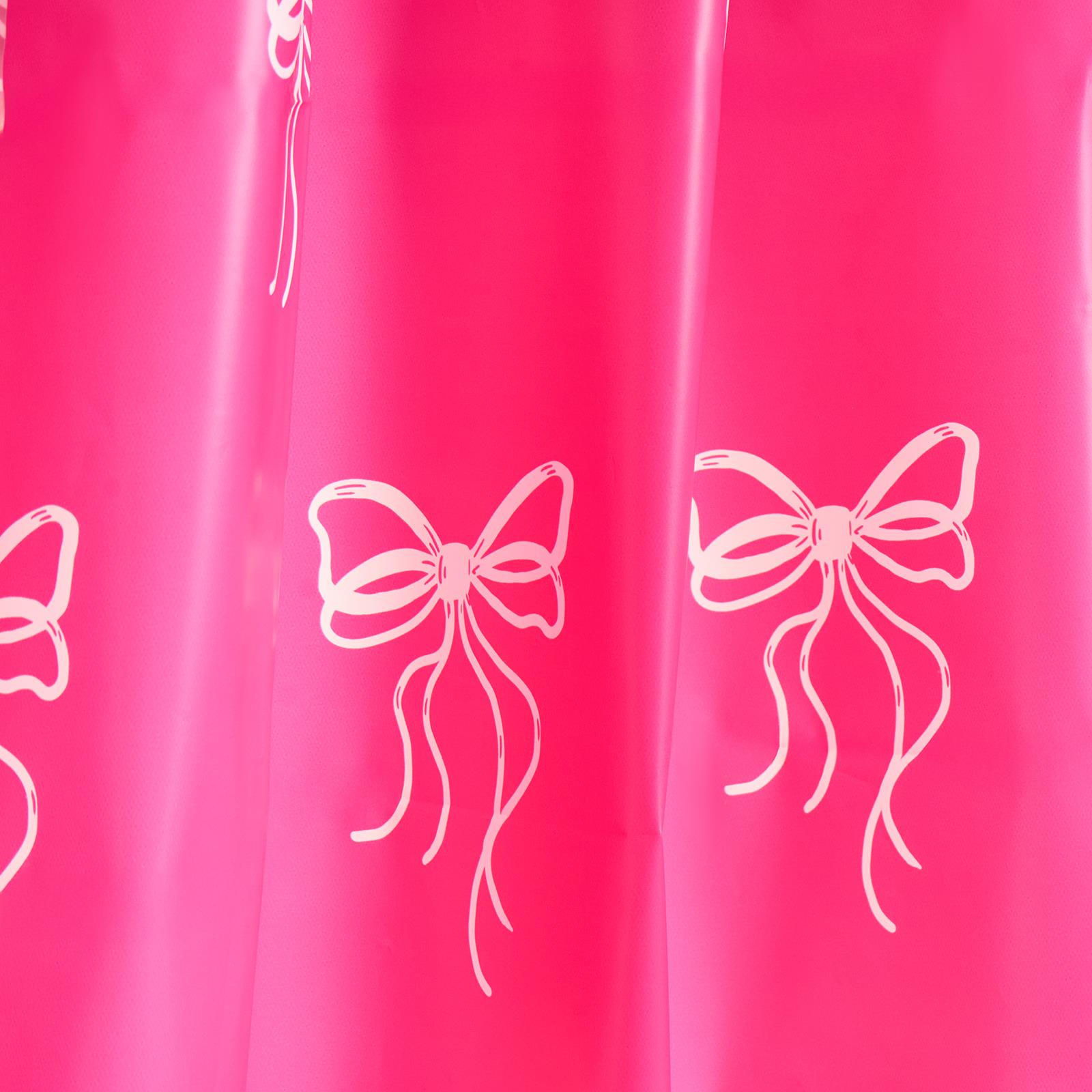 OHS Bows Shower Curtain with 12 Hooks Mould Proof Bathtub Curtains