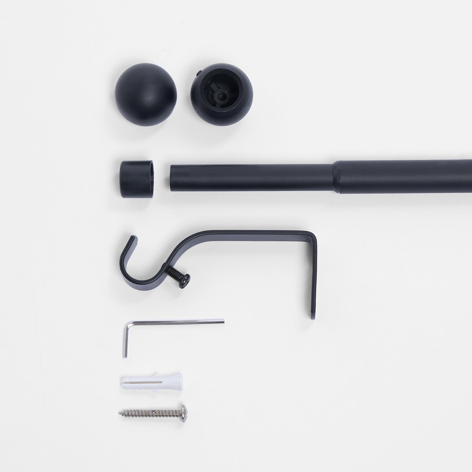 OHS 120-200cm Curtain Pole Extendable Metal 16mm Ball Trumpet Twist Finnials