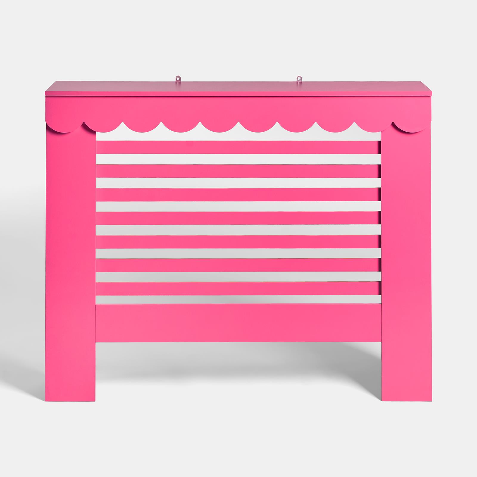 OHS Scallop Radiator Cover Engineered Wood Modern Side Board Cabinet Shelf