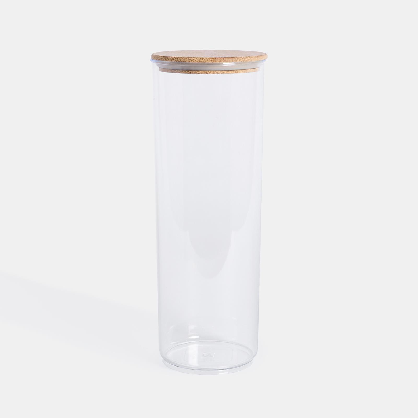 Clear Storage Tub with Lid Pasta Dry Food Container Fresh Durable Plastic Bamboo