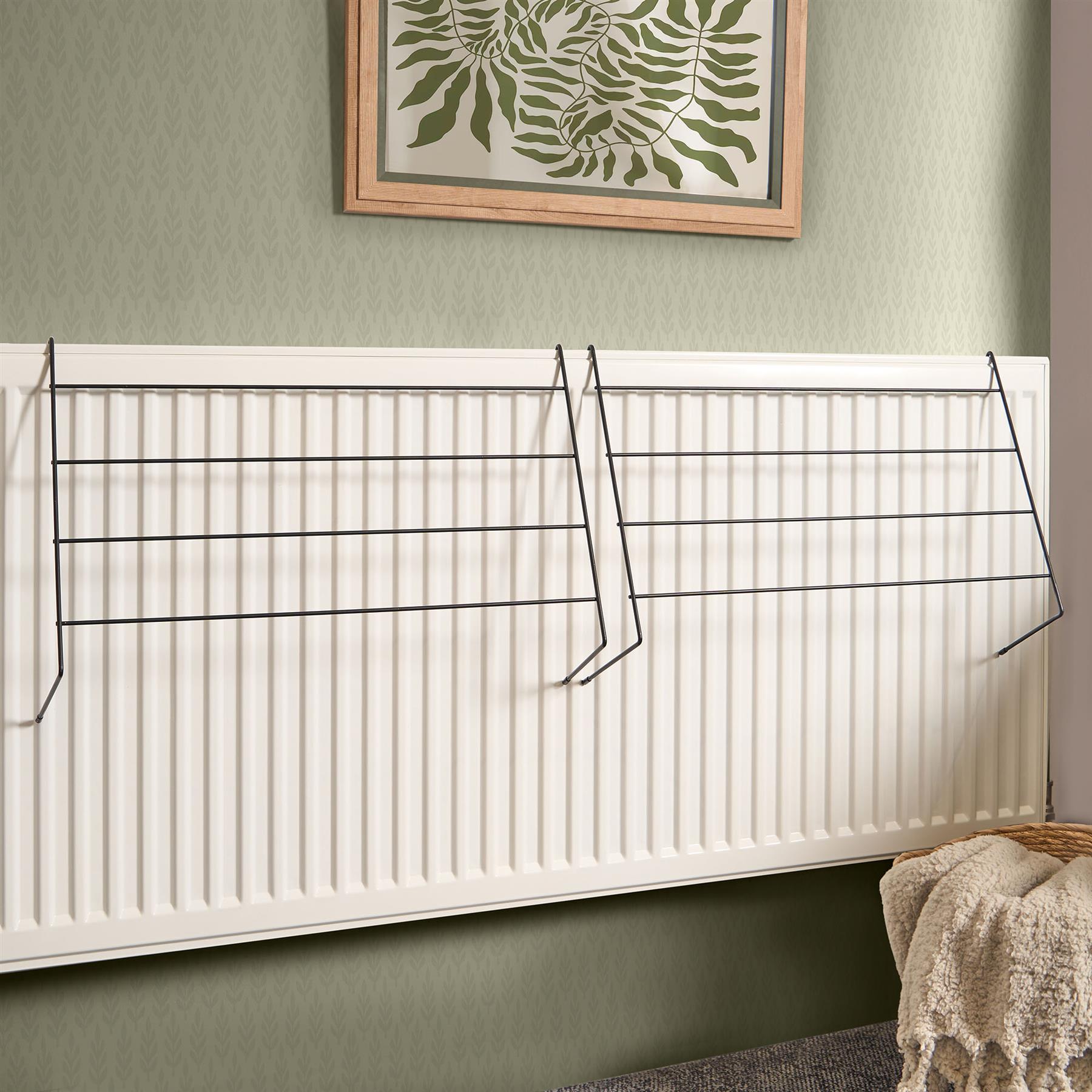 Radiator Drying Rack 2 x Clothing Dryer Organiser Hanger Rail Foldable Storage