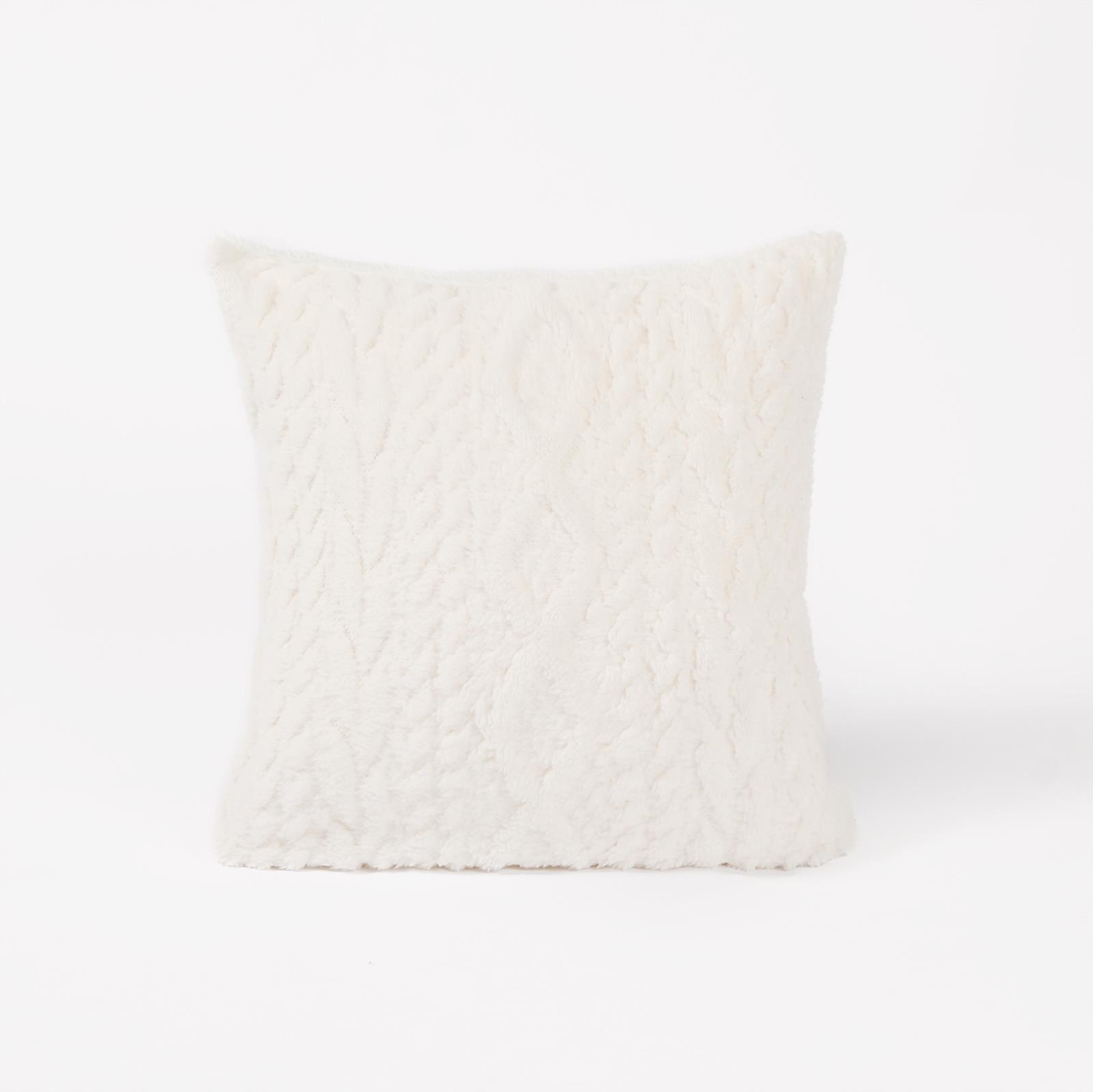 OHS Cable Knit Cushion Covers 2 Pack Sherpa Square Pillowcases Home Decor