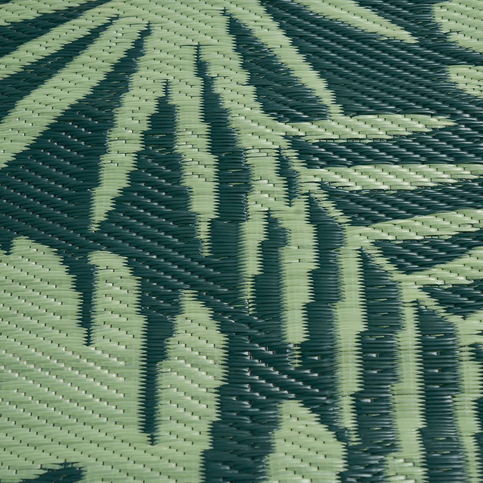 OHS Palm Print Garden Rug Outdoor Waterproof Area Mat Patio Decor