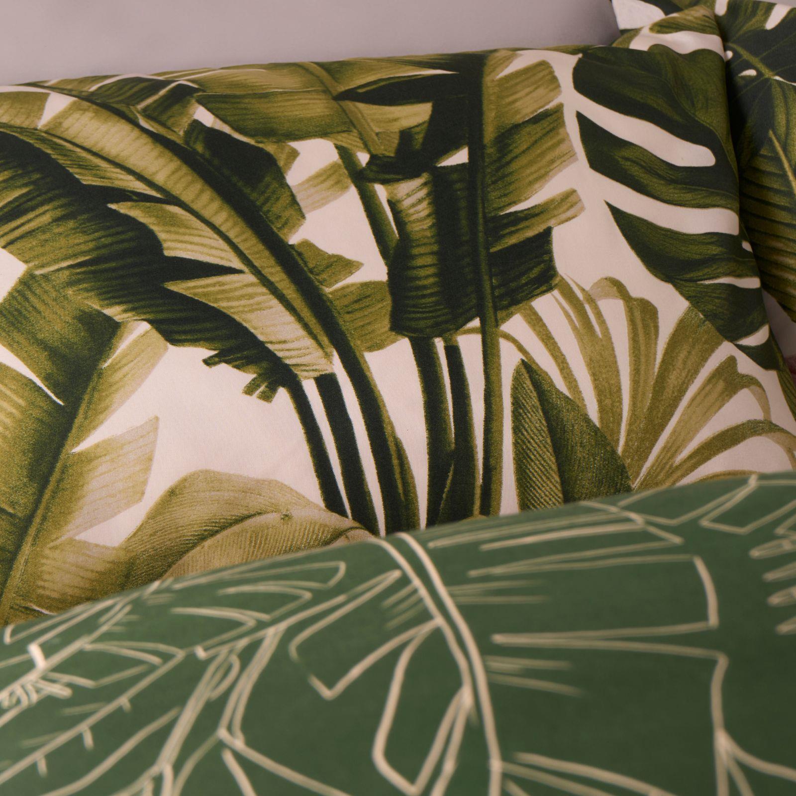 Tropical Duvet Cover Set Leaves Reversible Soft Bedding Quilt with Pillowcases