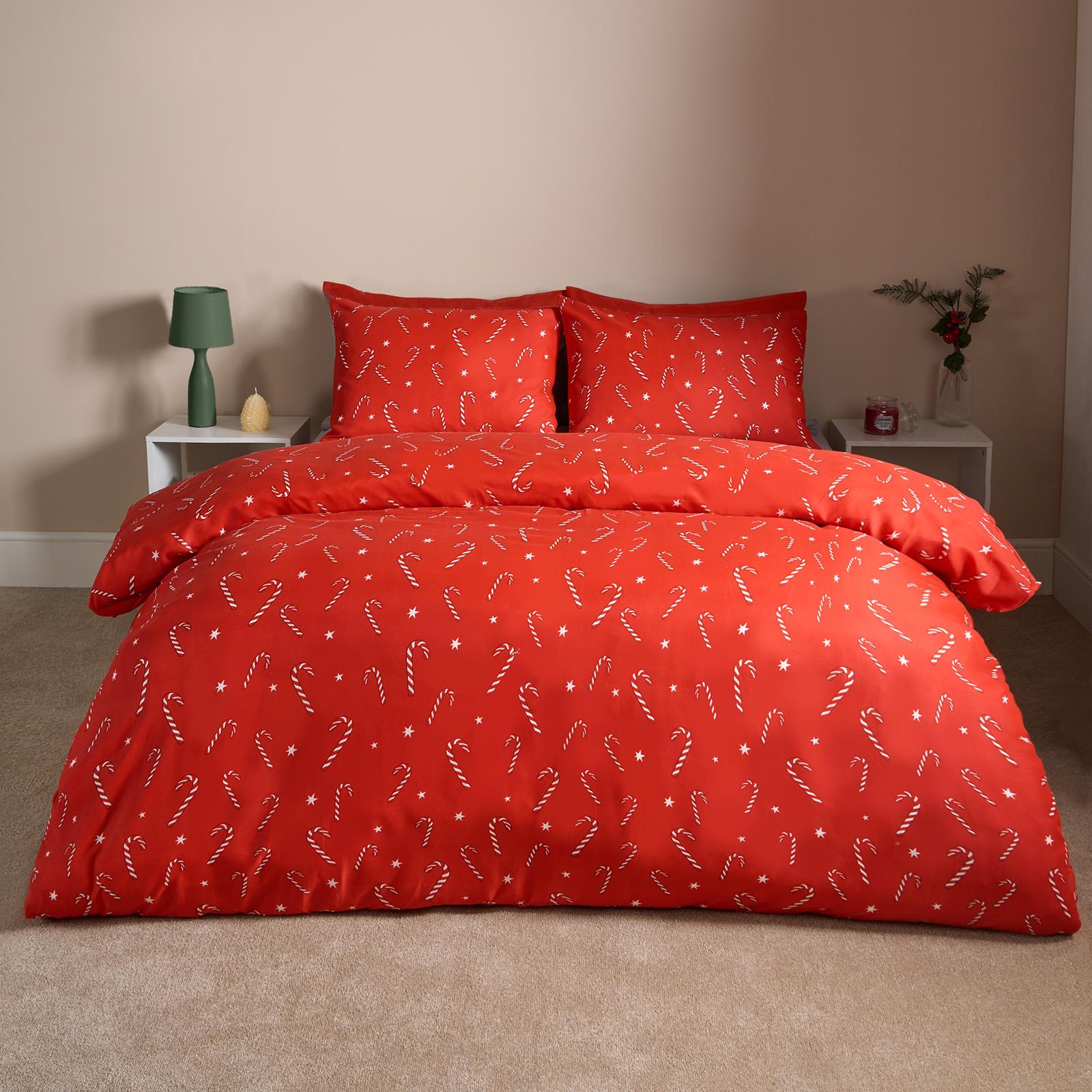 OHS Xmas Reversible Bedding Set Novelty Kids Duvet Cover with Pillowcase Double