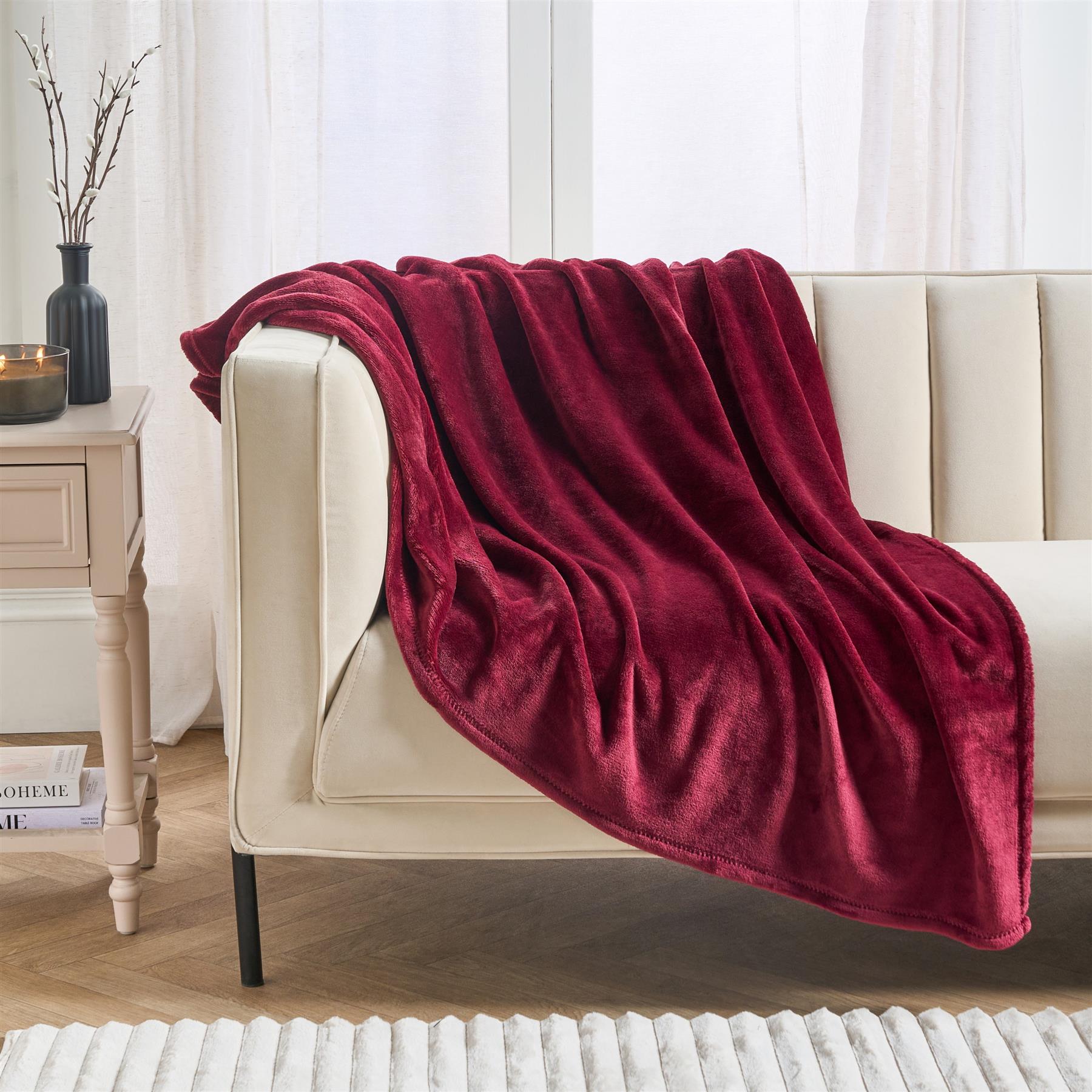 OHS Flannel Fleece Blanket Large Winter Warm Throw Luxury Bedspread