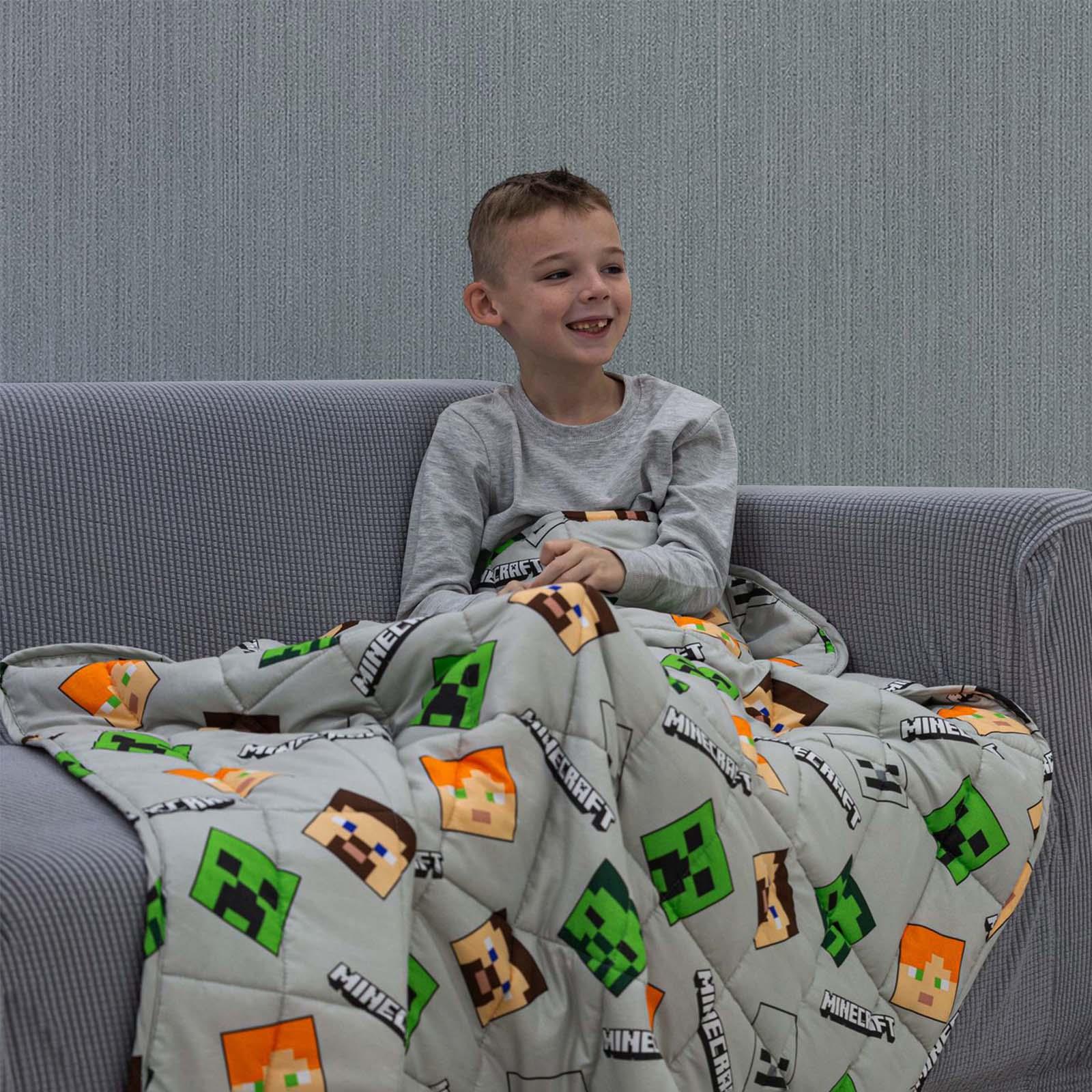 OHS Minecraft Kids Weighted Blanket Relief Sleep Throw - 100 x 150cm - 3kg