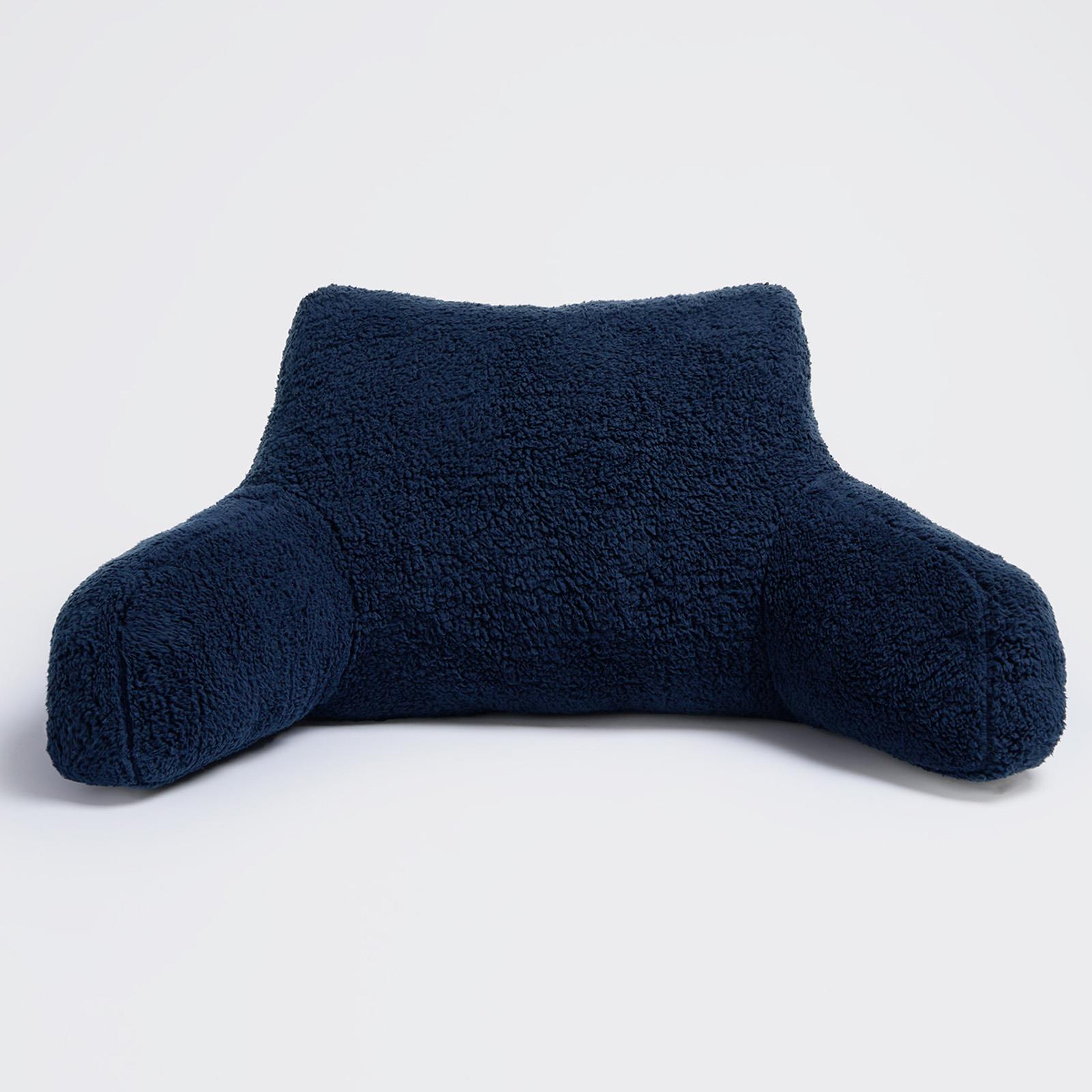 Teddy Fleece Bed Reading Cushion Pillow with Arms Lumbar Chair Back Rest Support - Picture 48 of 59