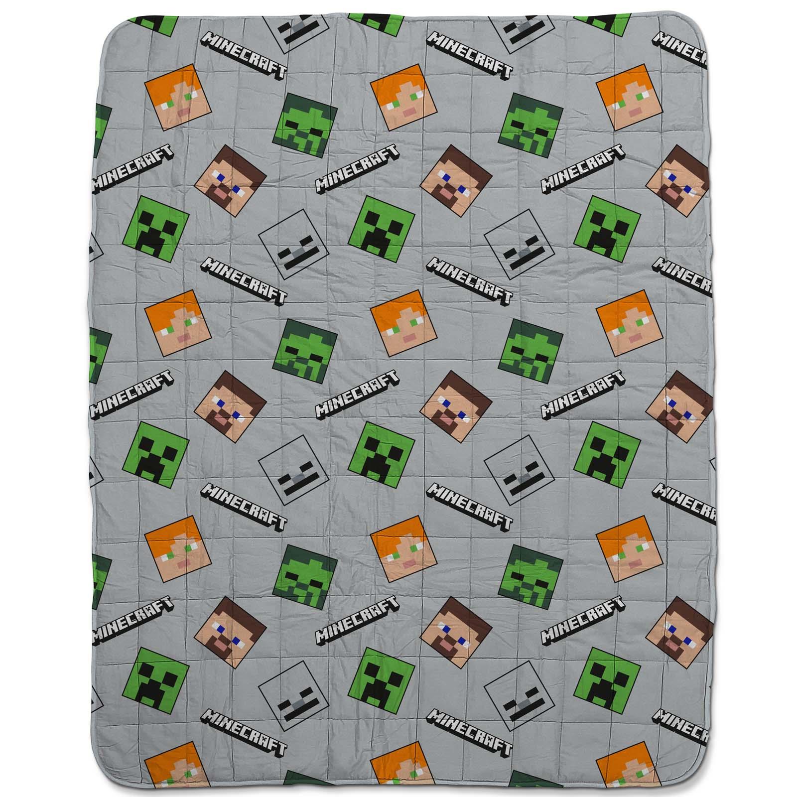 OHS Minecraft Kids Weighted Blanket Relief Sleep Throw - 100 x 150cm - 3kg