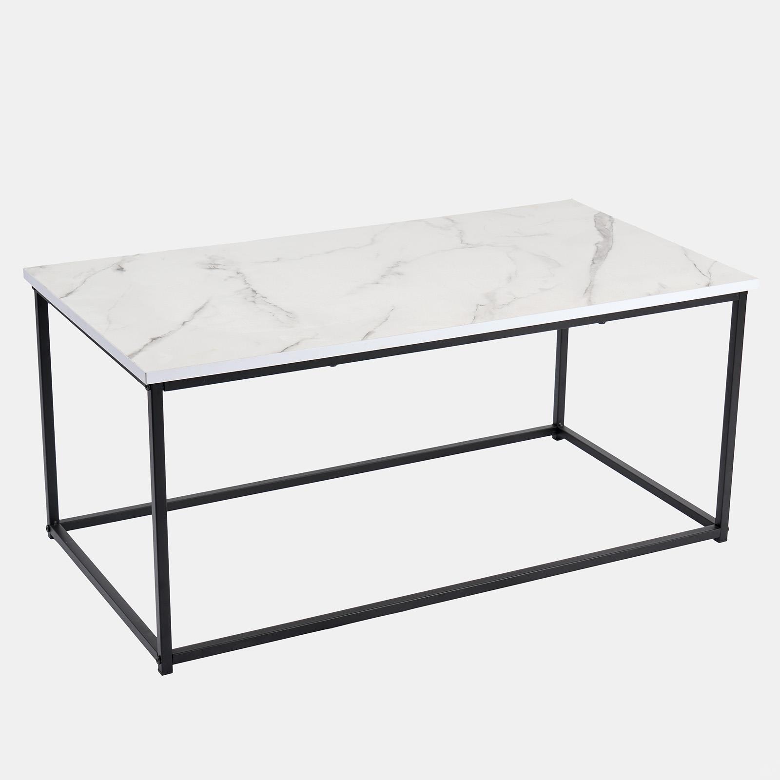 Coffee Table Marble Bedside End Living Room Modern Office Metal Frame Home Decor - Picture 27 of 28