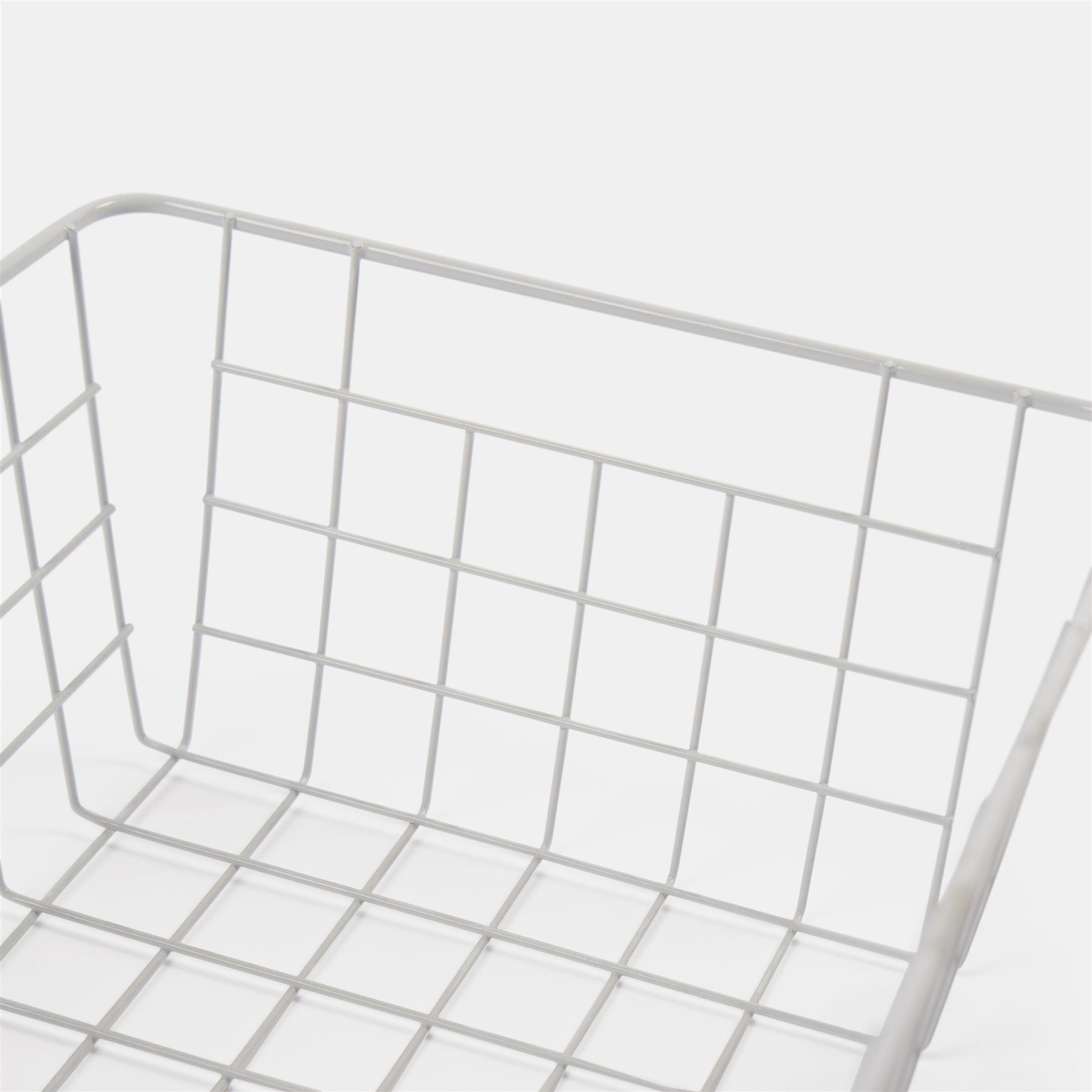 Wire Storage Basket Organiser Tidy Clothing Towel Holder Space Saving Solution