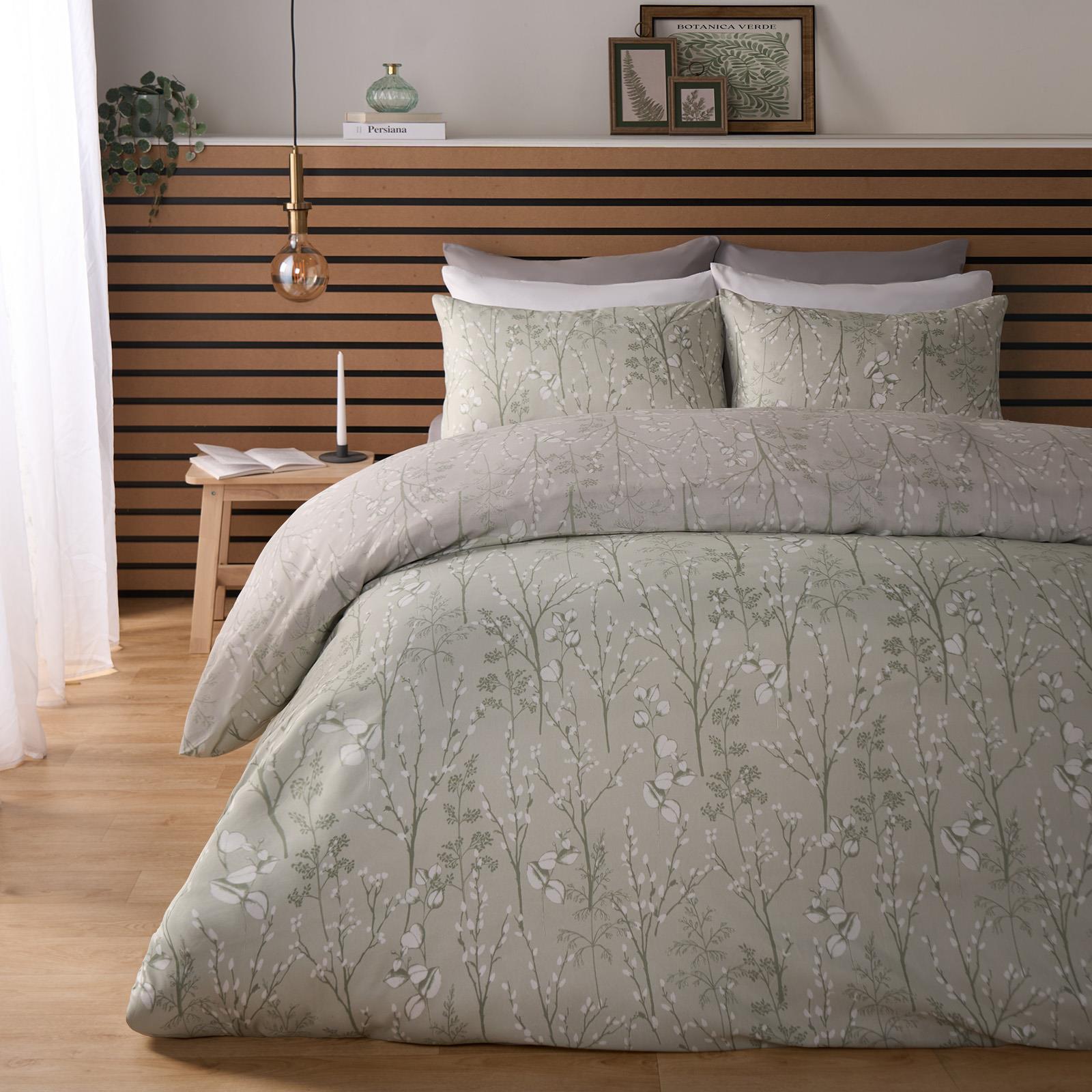 OHS Willow Branch Bedding Set Microfibre Duvet Cover with Pillowcase