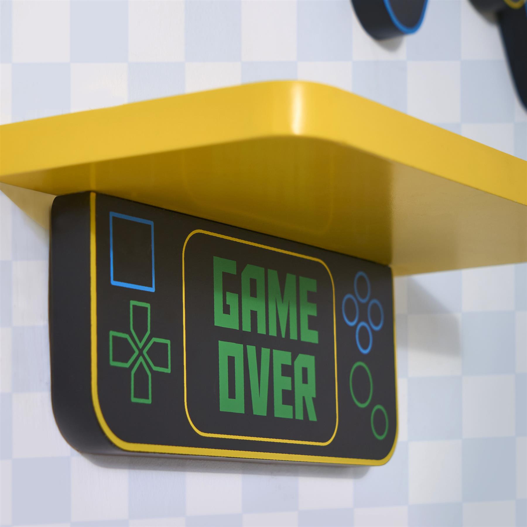 OHS Kids Gaming Shelves Set of 3 Novelty Wall Mounted Floating Storage Units