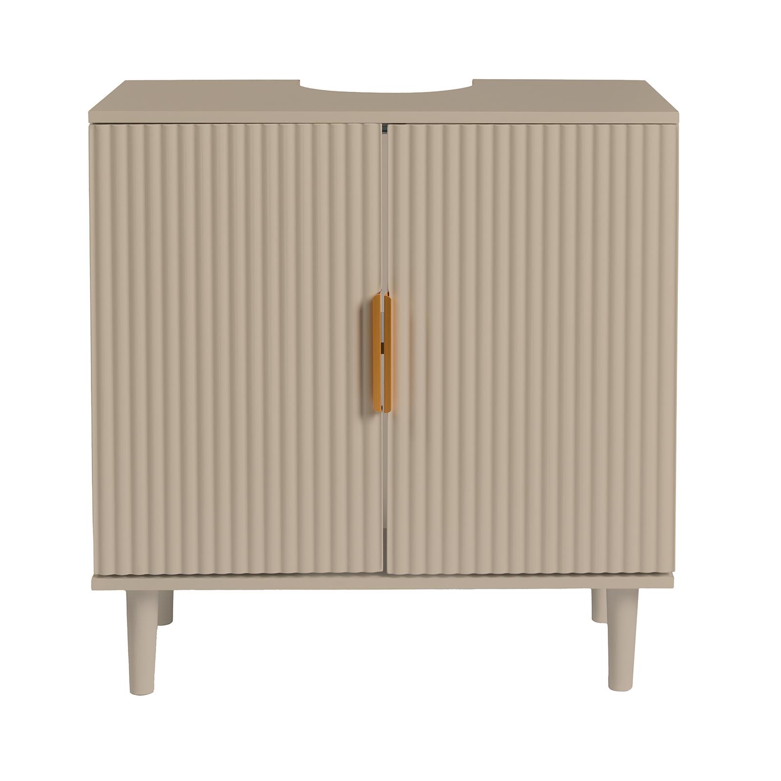 OHS Under Sink Bathroom Cabinet Ribbed Engineered Wood Storage Organiser