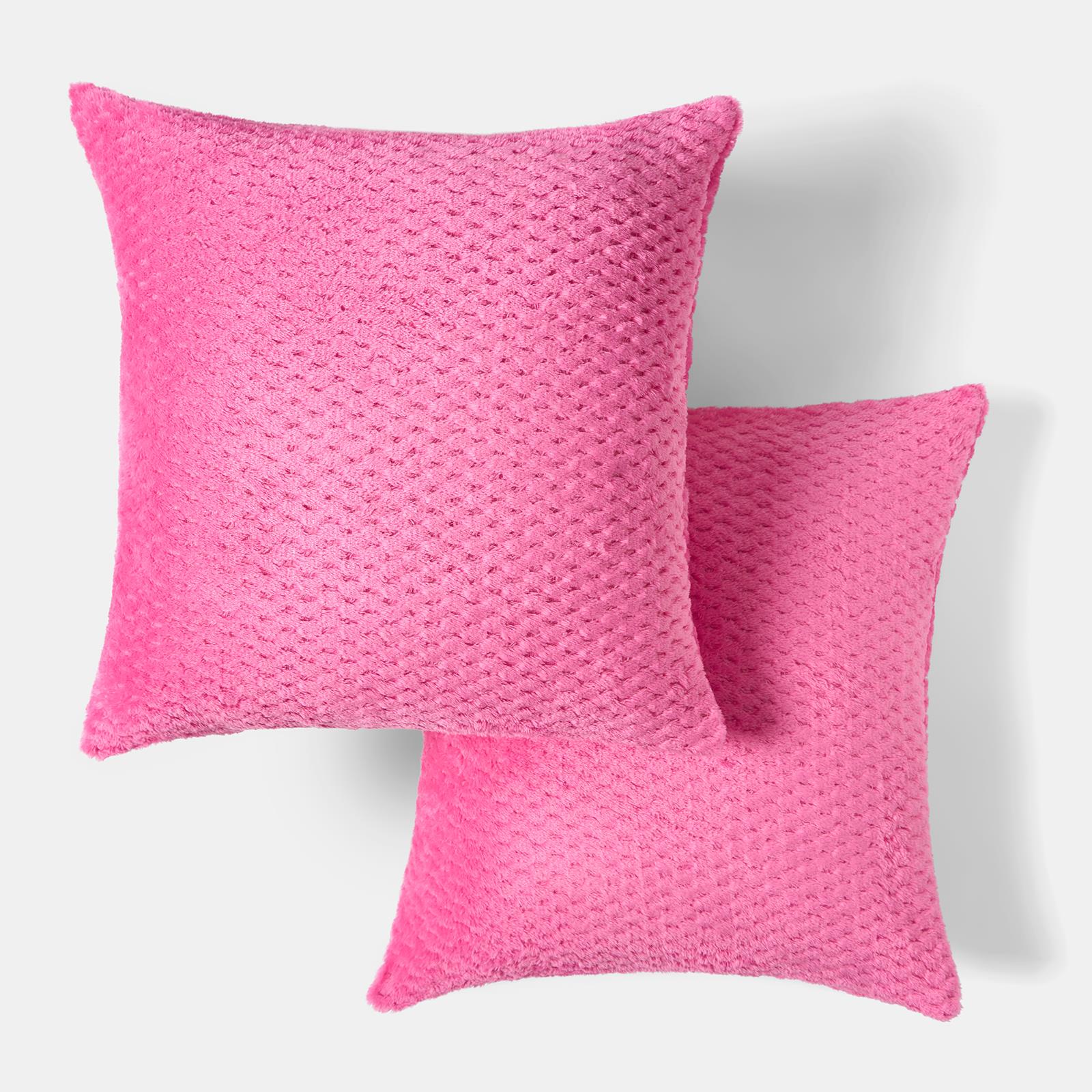 OHS Waffle Fleece Cushion Covers 2/4 Pack Soft Filler Decor