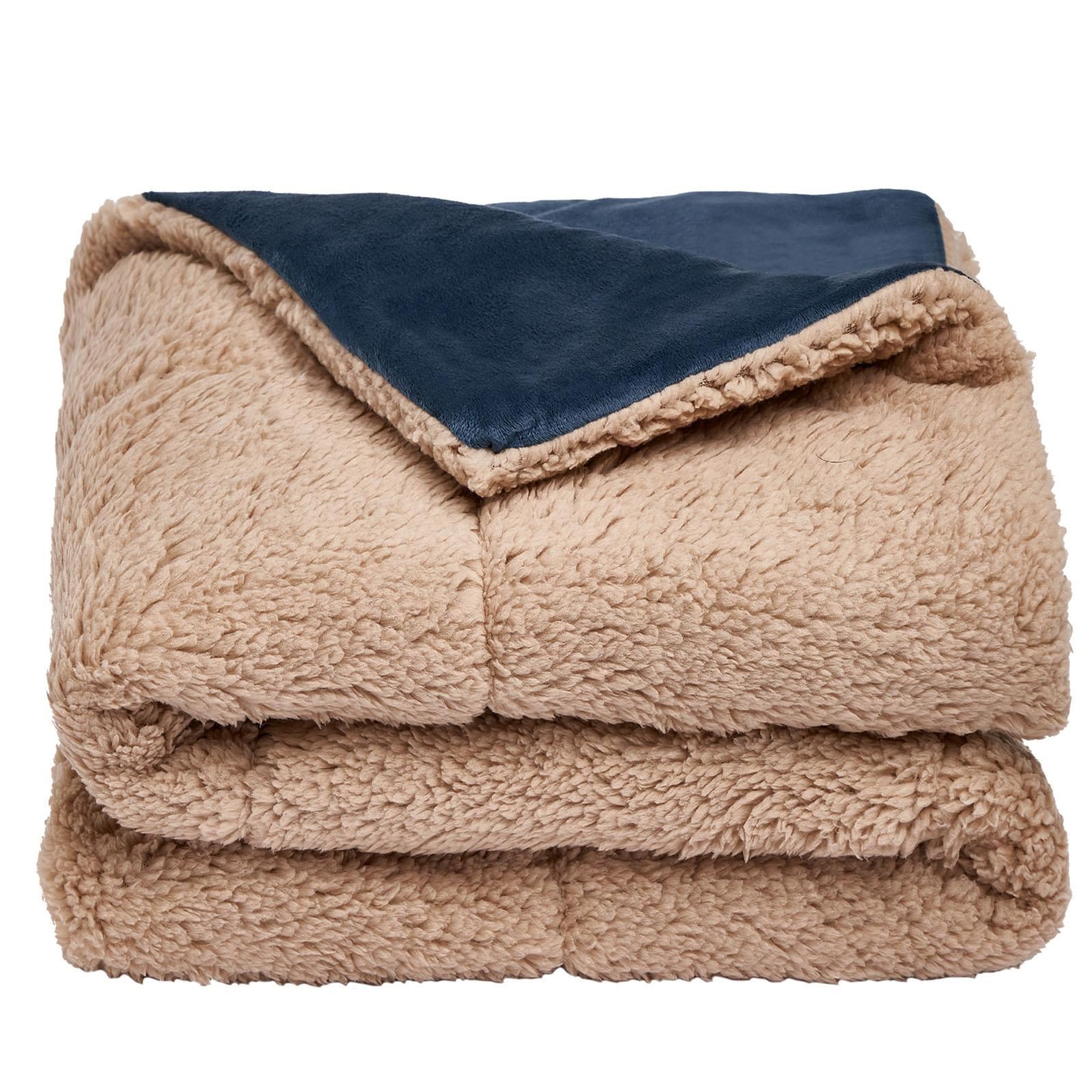 OHS Quilted Pet Blanket Soft Sherpa Fleece Animal Dog Cat Throw