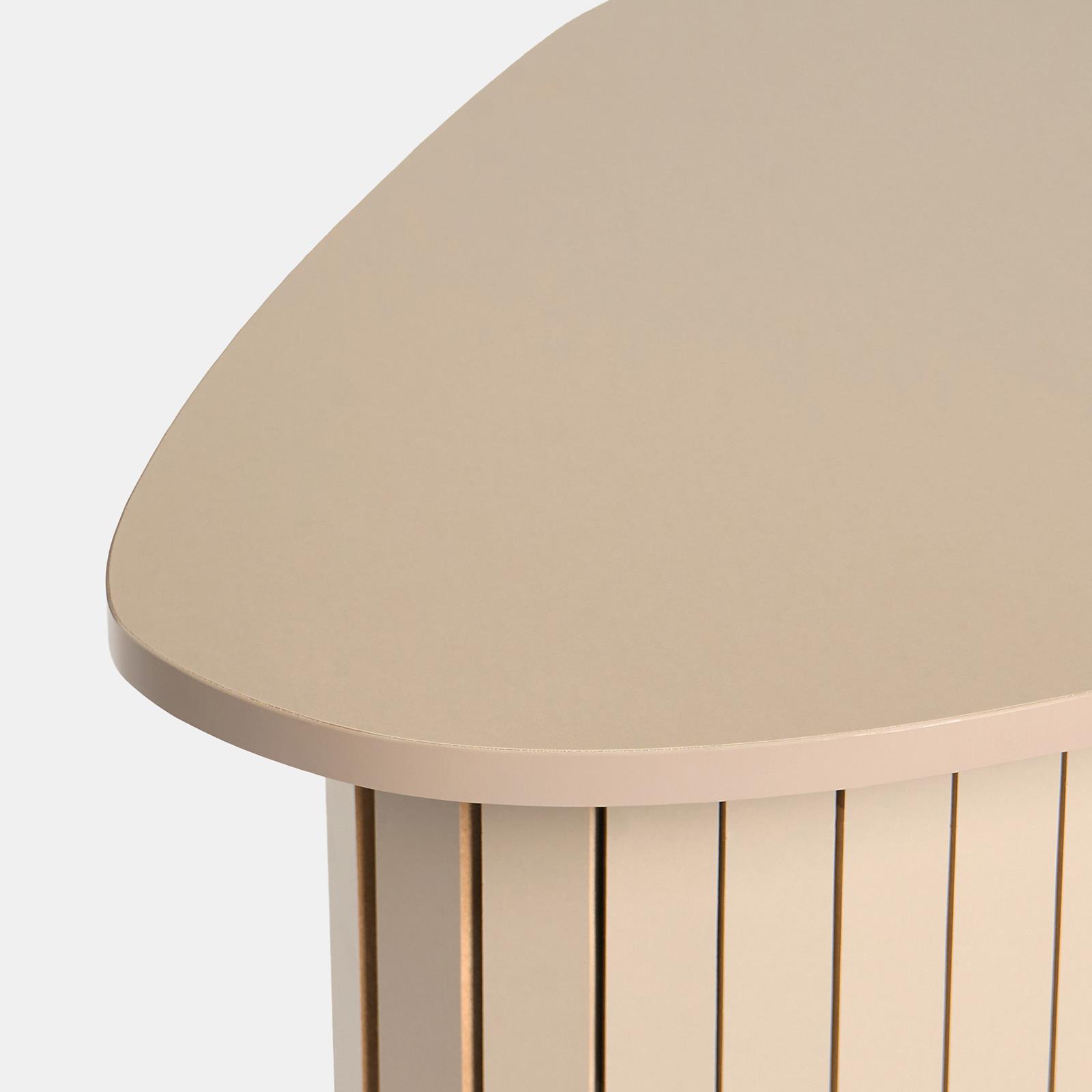 OHS Madison Side Table Ribbed Wood Effect Corner Bedside Coffee Table