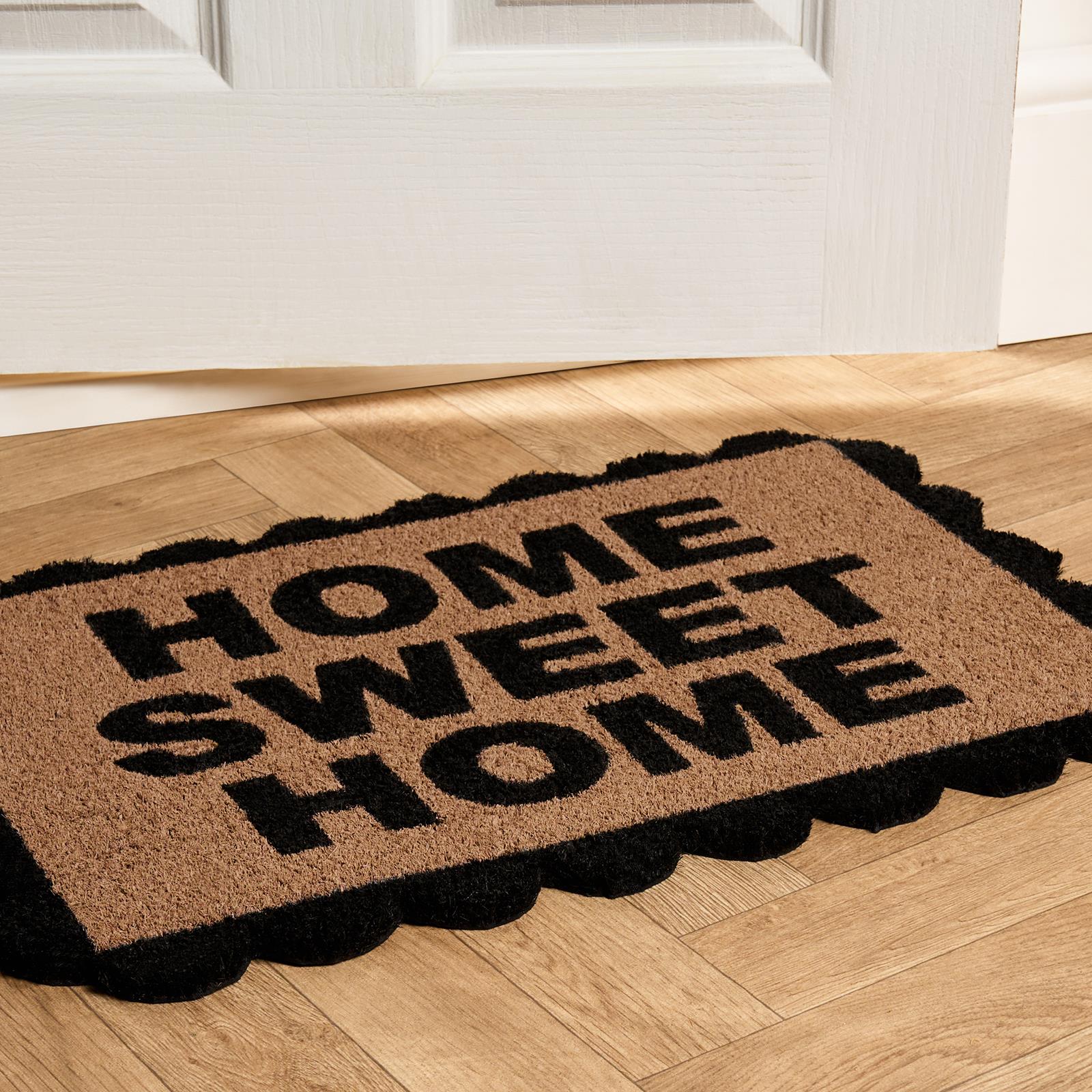 OHS Scallop Edge Doormat Natural Non Slip Indoor Outdoor Welcome Coir Mat Rug