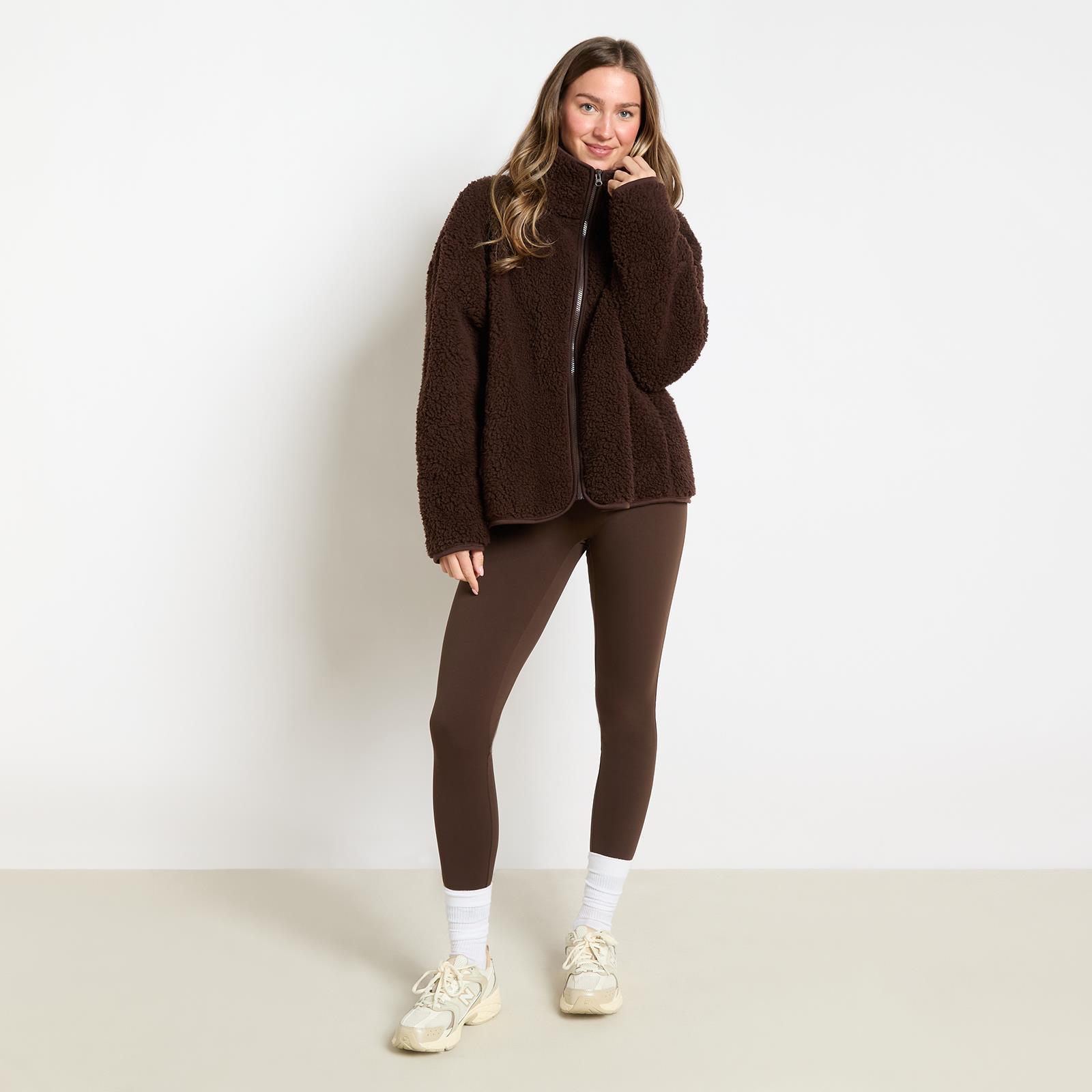 OHS Teddy Fleece Jacket Coat Soft Plush Unisex Warm Outerwear Full Zipper