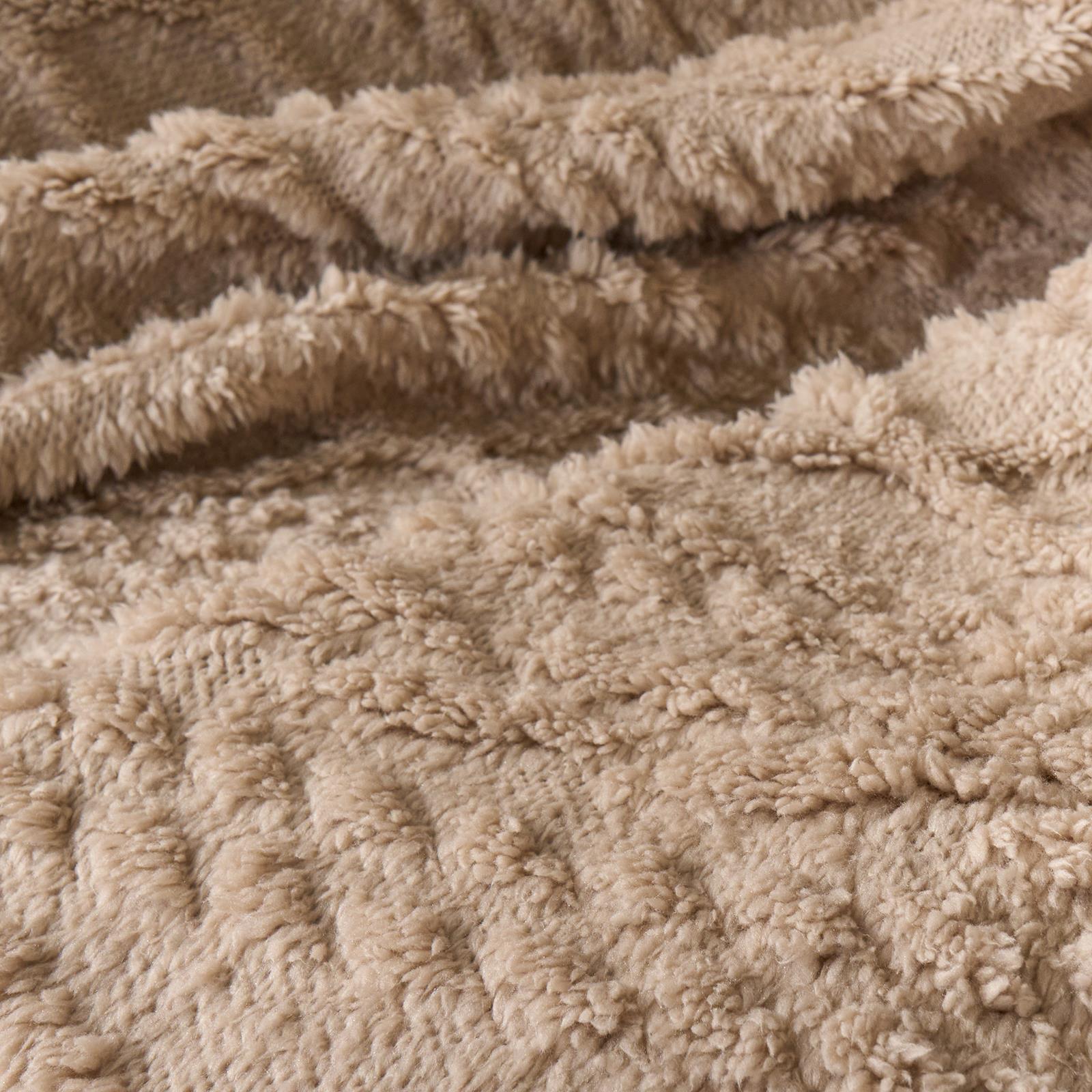 OHS Cable Knit Blanket Sherpa Fleece Sofa Plush Soft Warm Throw Over Bed Chair