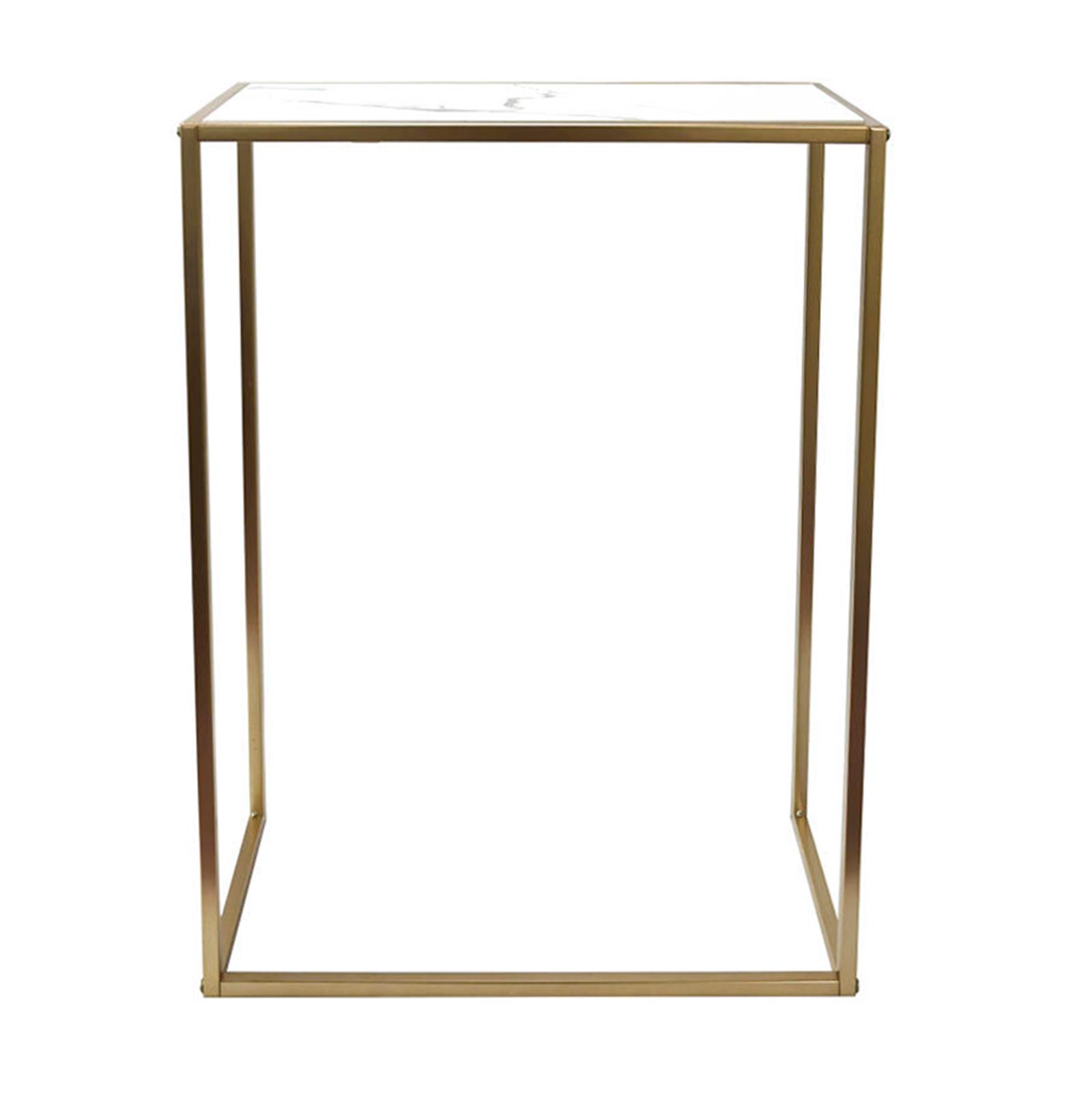 OHS Marble End Table Modern Console Bedroom Side Nightstand Metal Frame
