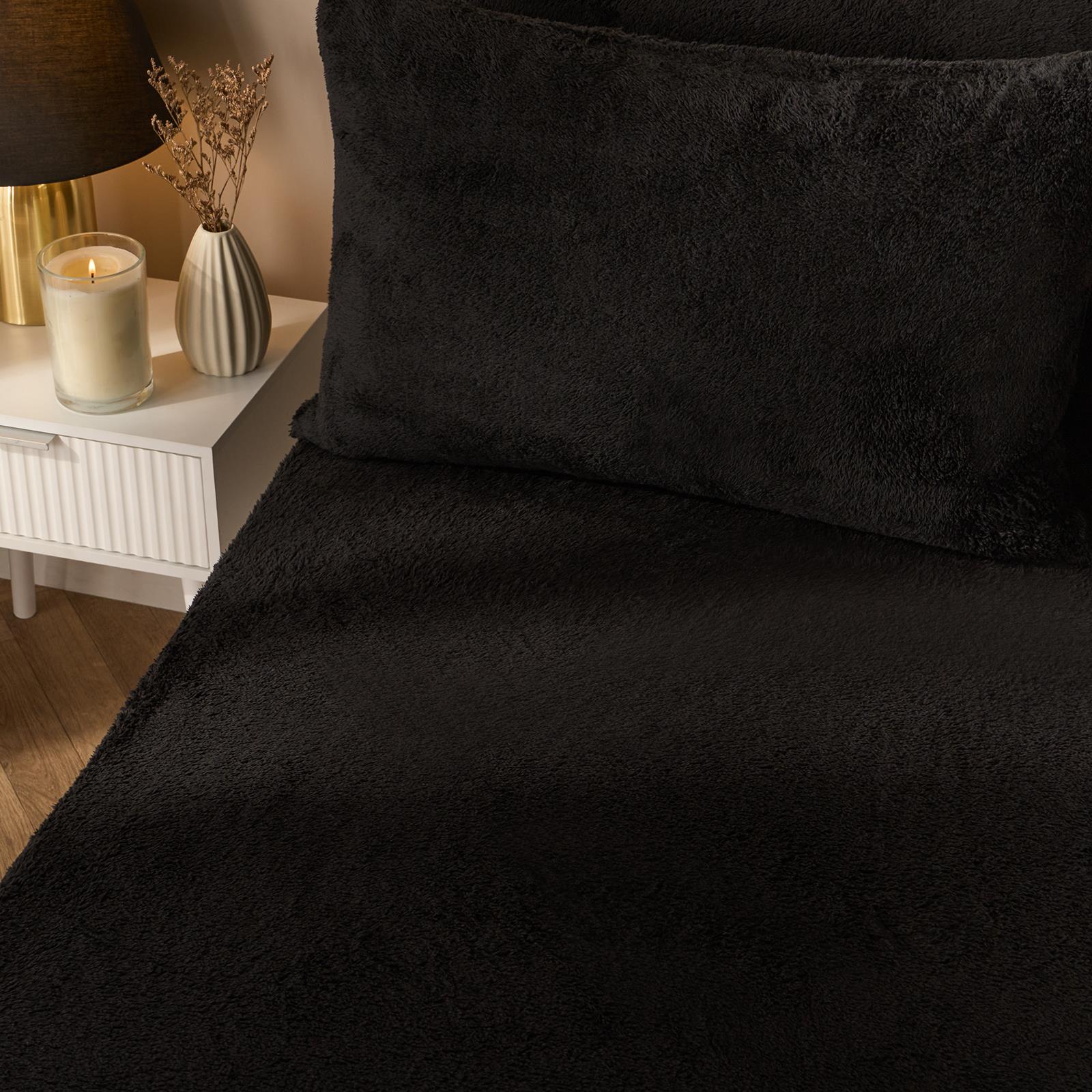OHS Teddy Fleece Fitted Sheet Thermal Warm Single Double King Bedding NEW