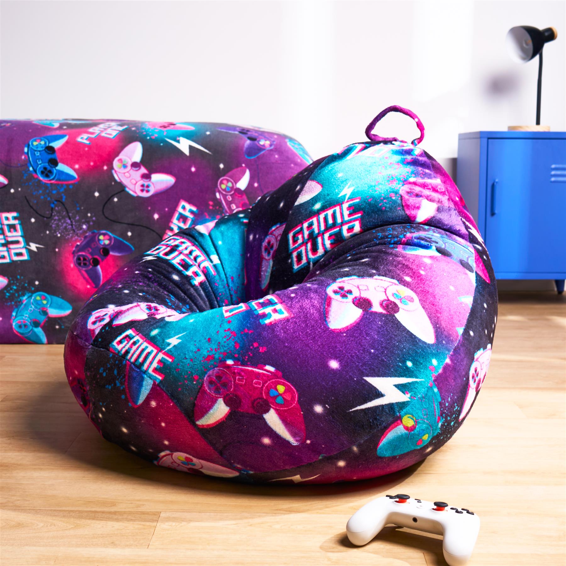 OHS Kids Playing Bean Bag Chair Filled Printed Gaming Beanbags